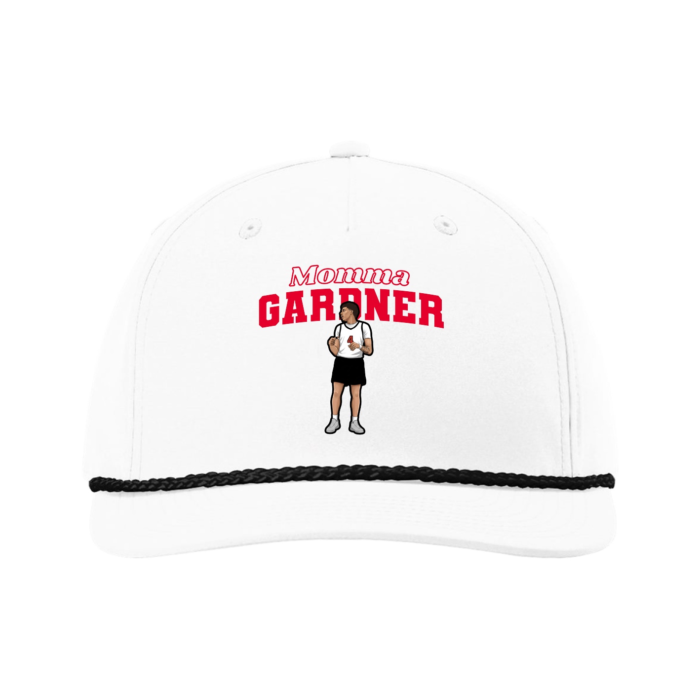 Five-Panel Classic Rope Cap — Mothers Day Block in White