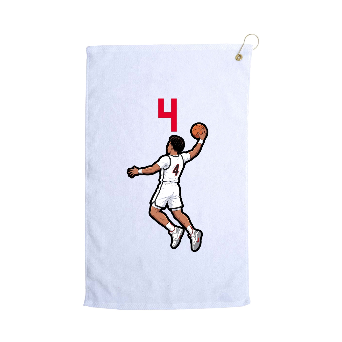 Golf Towel — Number Top in White