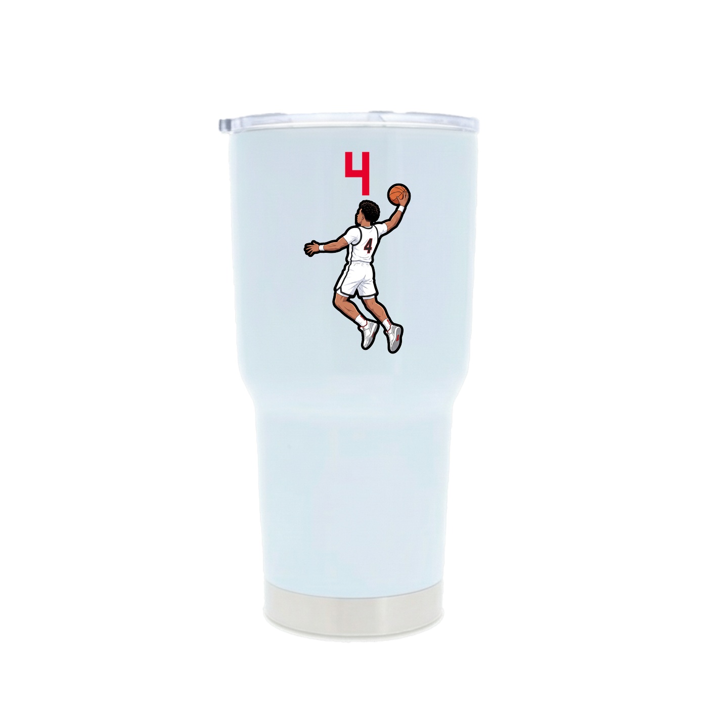 30oz Stainless Steel Tumbler — Number Top in White