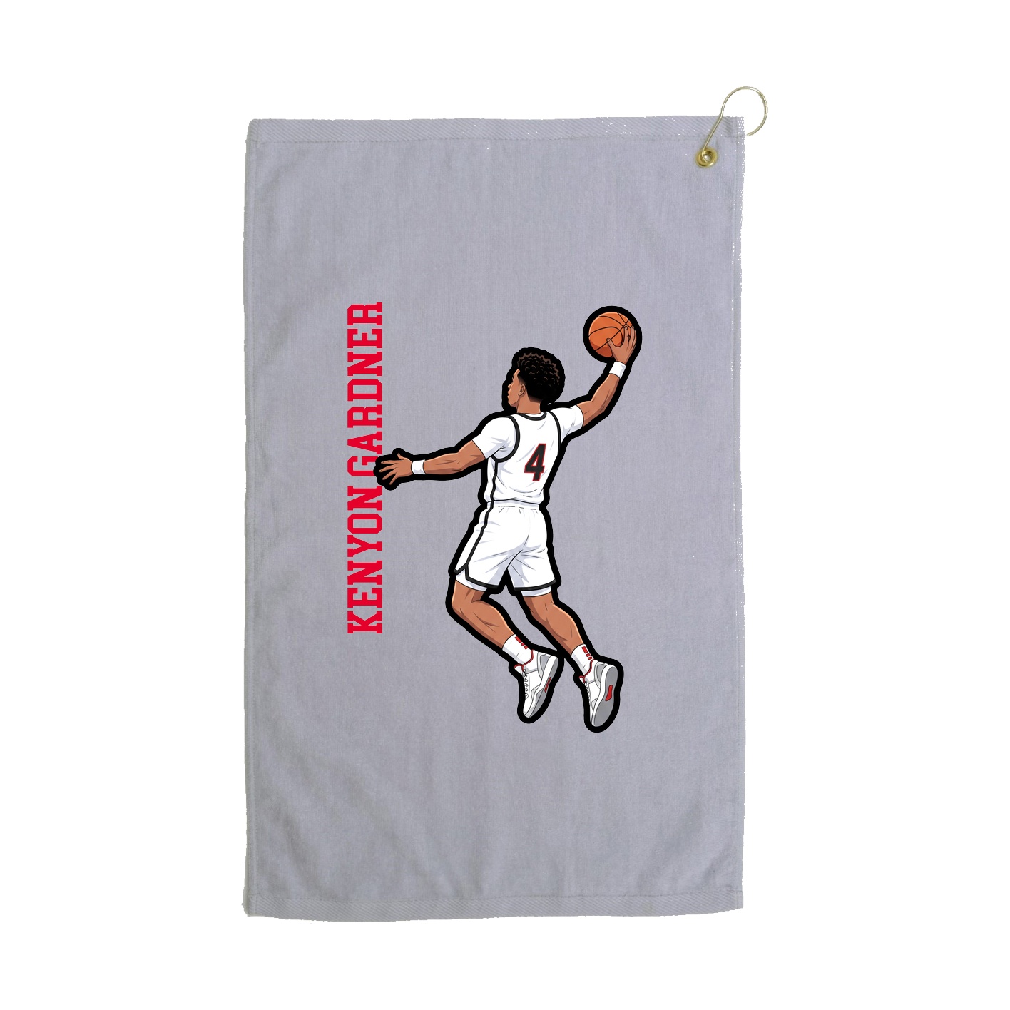 Golf Towel — Name Vertical in Grey