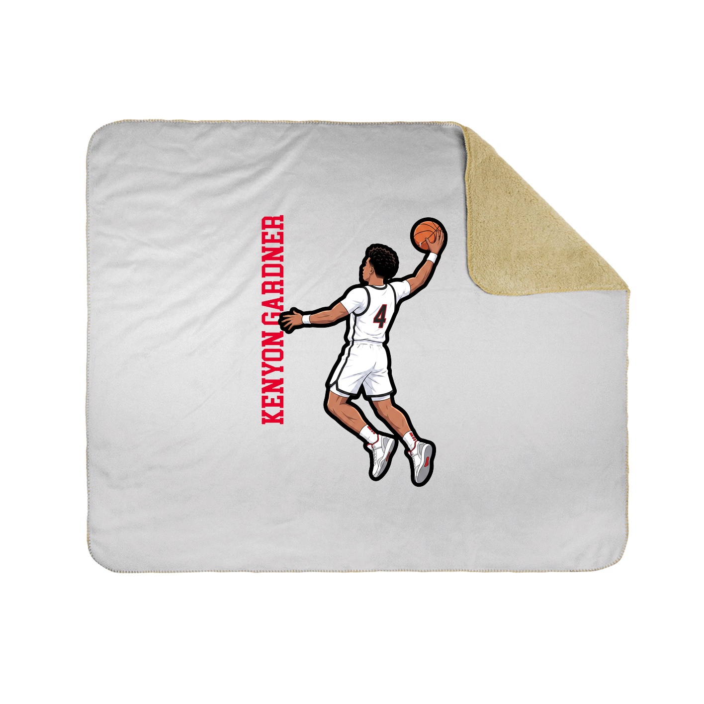 Throw Blanket — Name Vertical in White