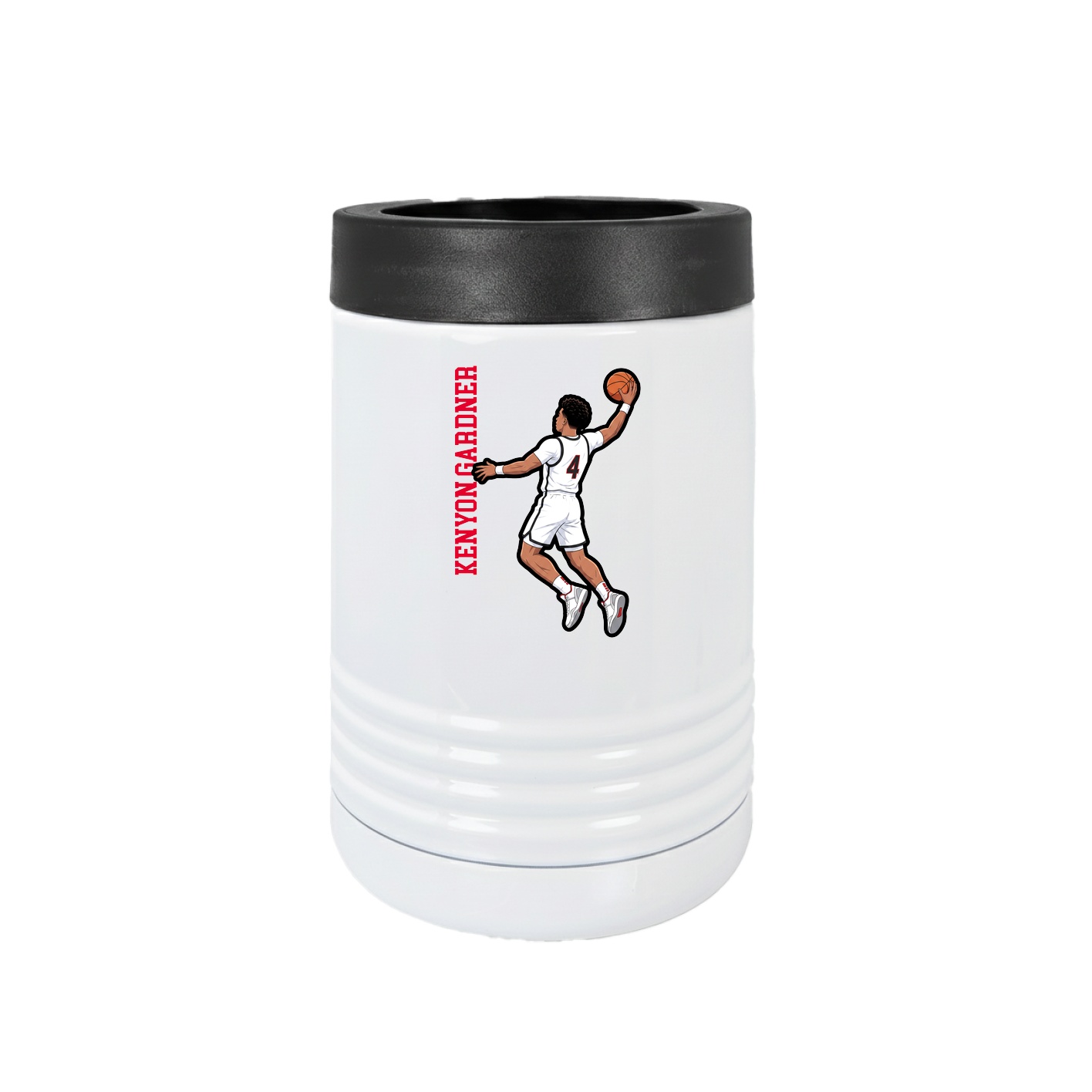 Beverage Holder — Name Vertical in White