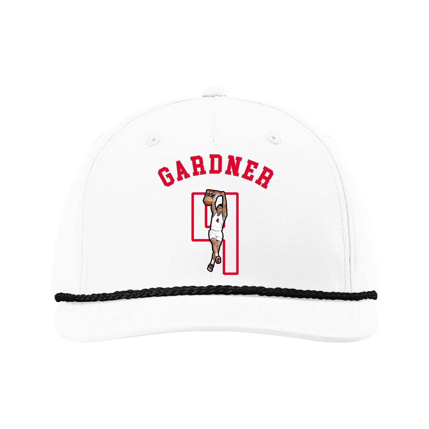 Five-Panel Classic Rope Cap — Shirsey Arch in White