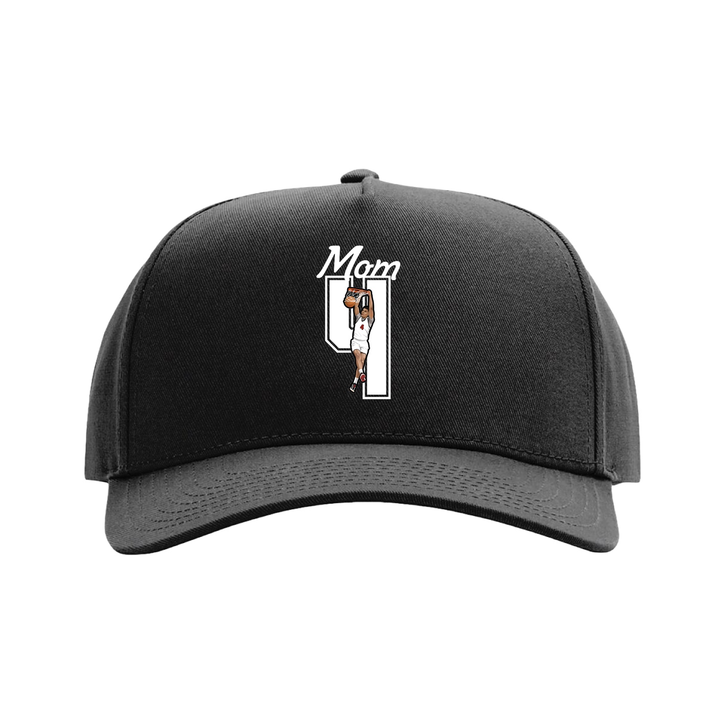 Full Fabric Five-Panel Champ Cap — Mothers Day Shirsey in Black