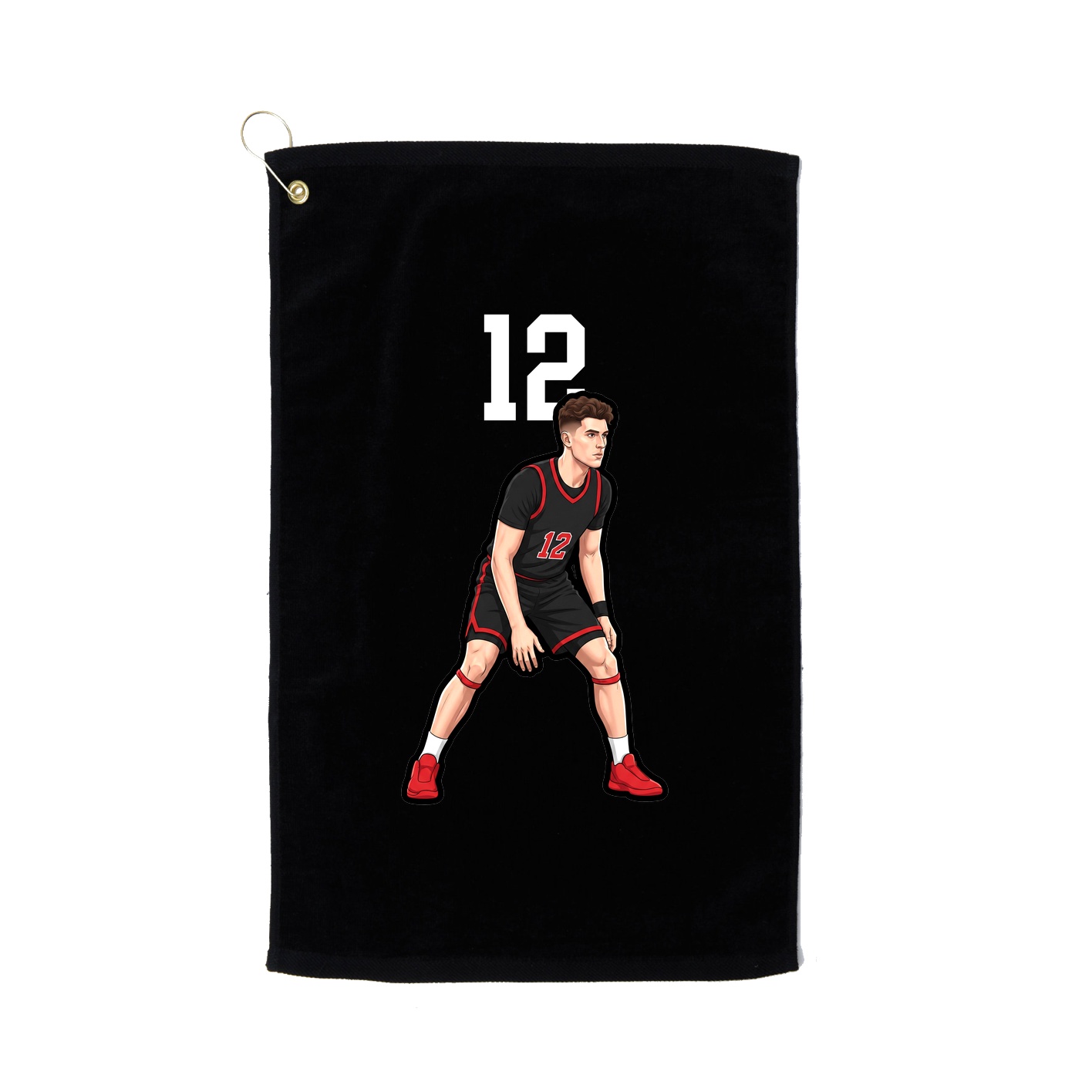 Golf Towel — Number Top in Black