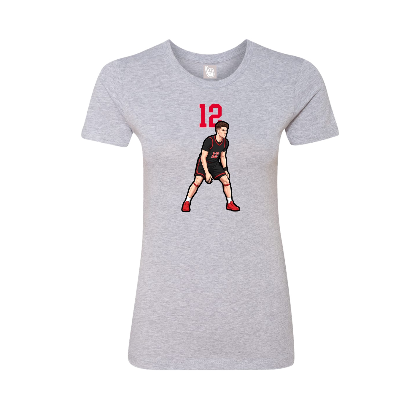 Fitted Women's Tee — Number Top in Grey