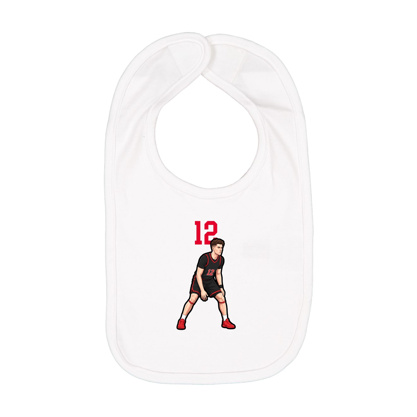 Infant Bib — Number Top in White