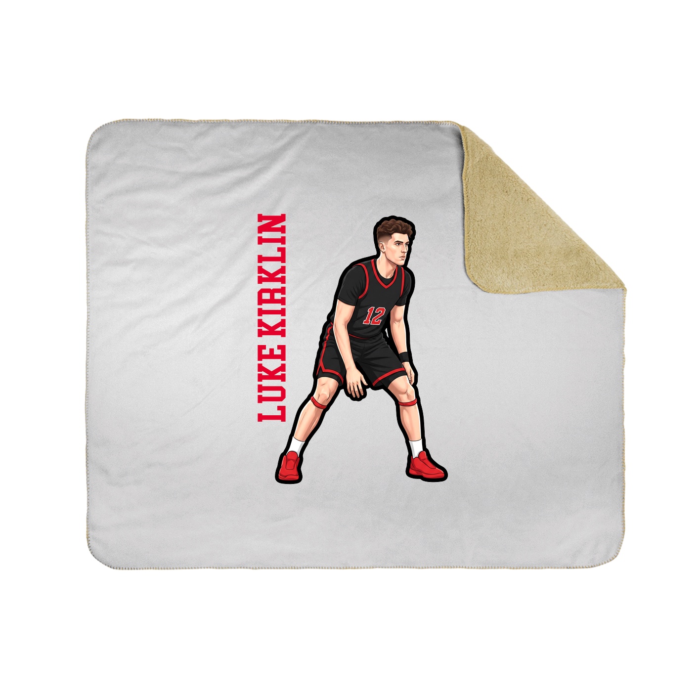 Throw Blanket — Name Vertical in White
