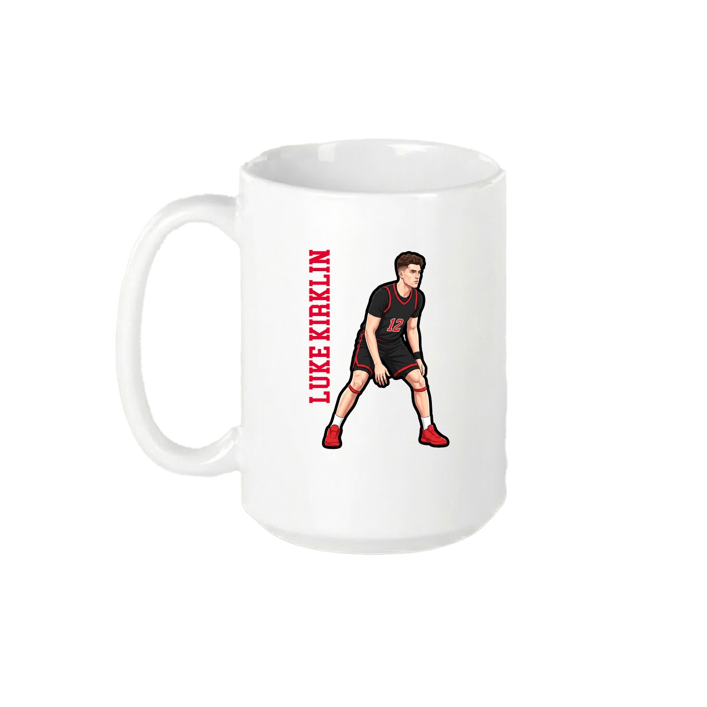 15oz Coffee Mug — Name Vertical in White