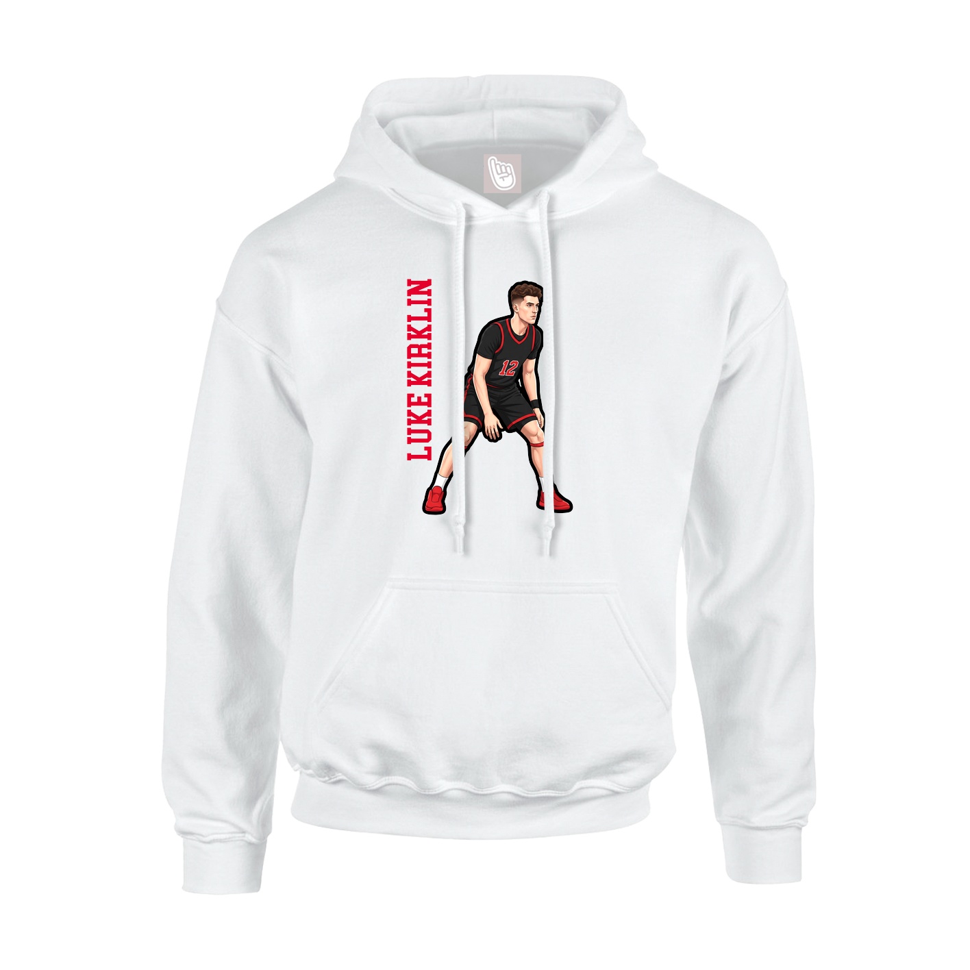Hoodie — Name Vertical in White