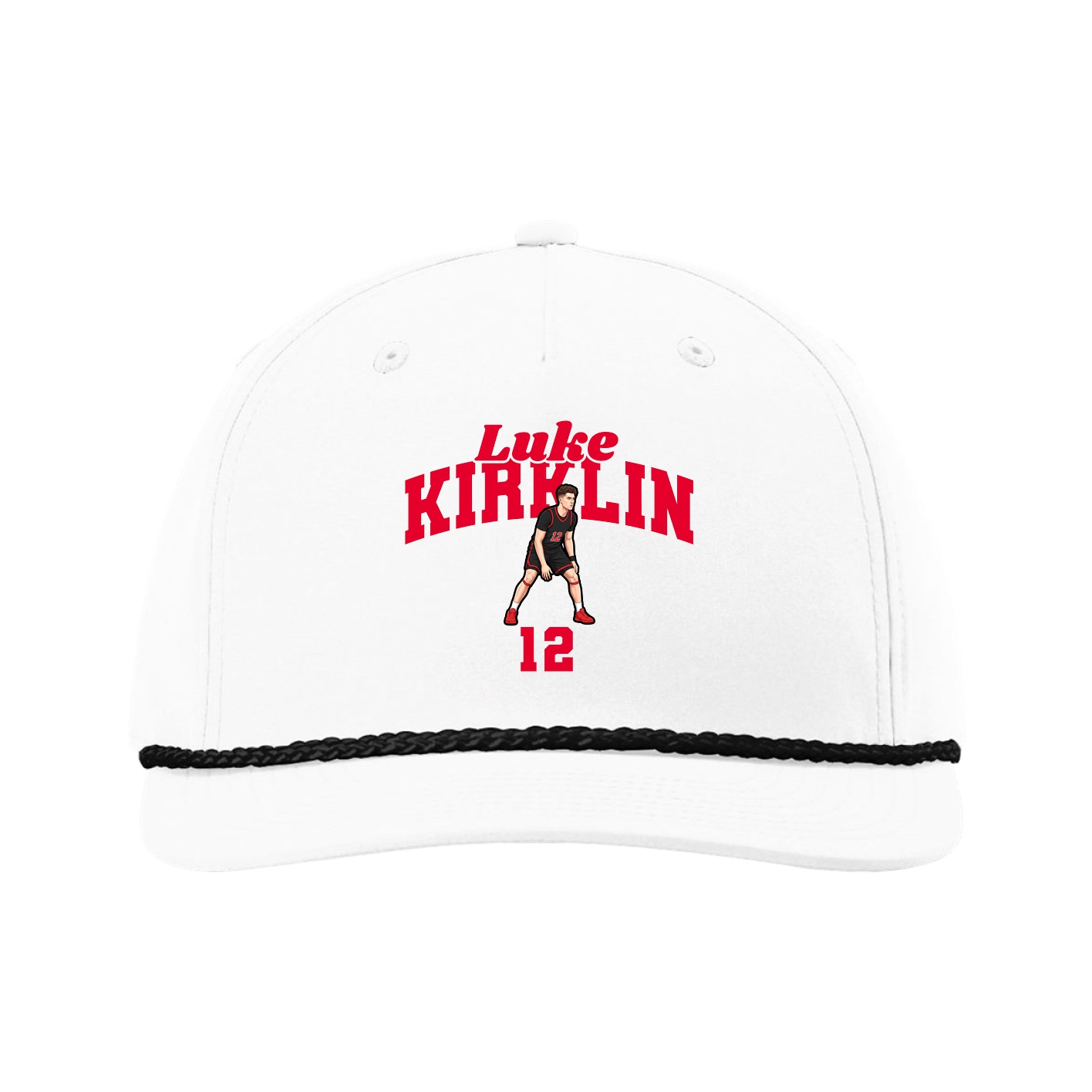 Five-Panel Classic Rope Cap — Signature Arch in White