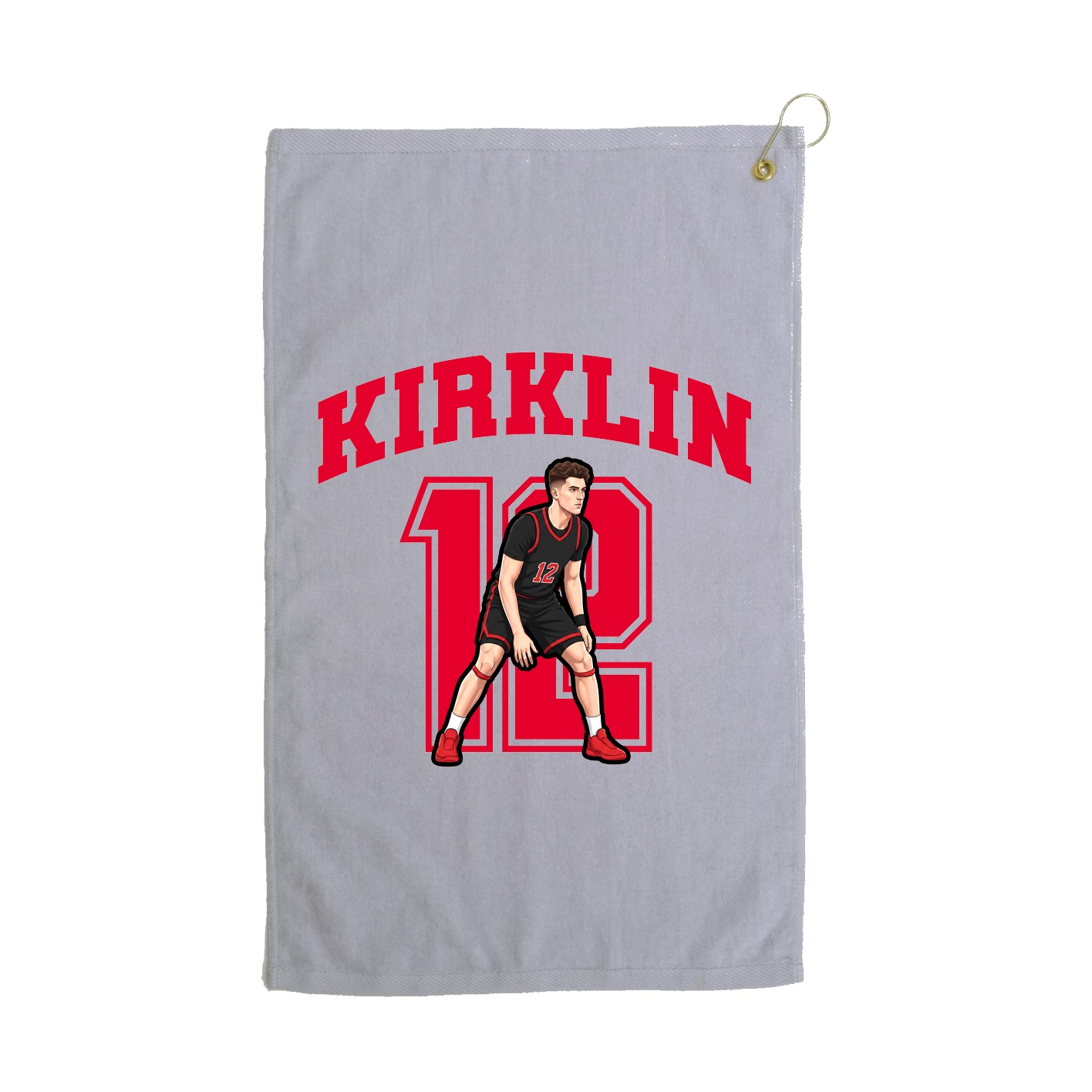 Golf Towel — Number in Grey