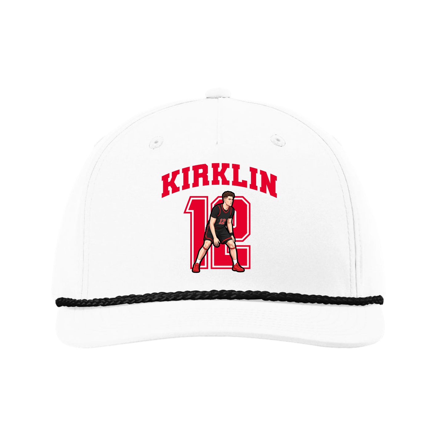 Five-Panel Classic Rope Cap — Number in White