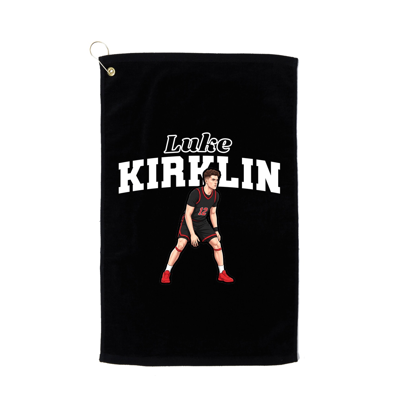 Golf Towel — Name Arch in Black
