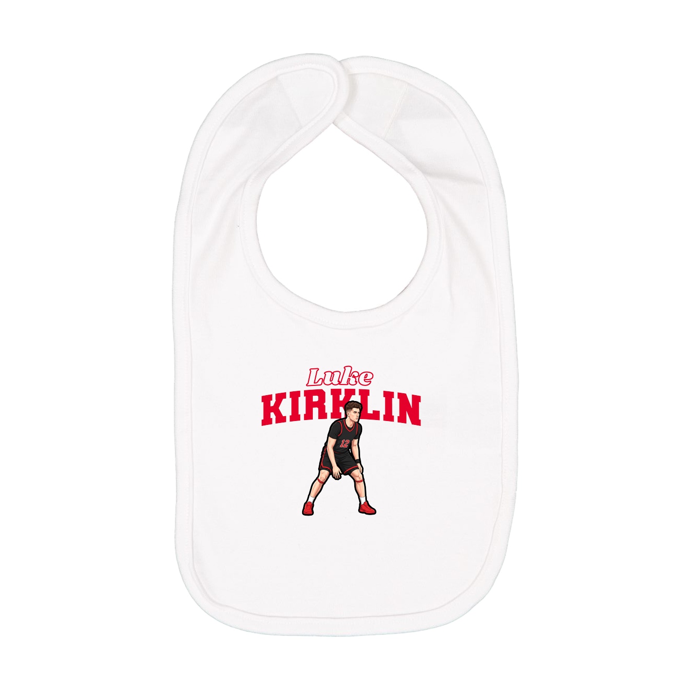Infant Bib — Name Arch in White
