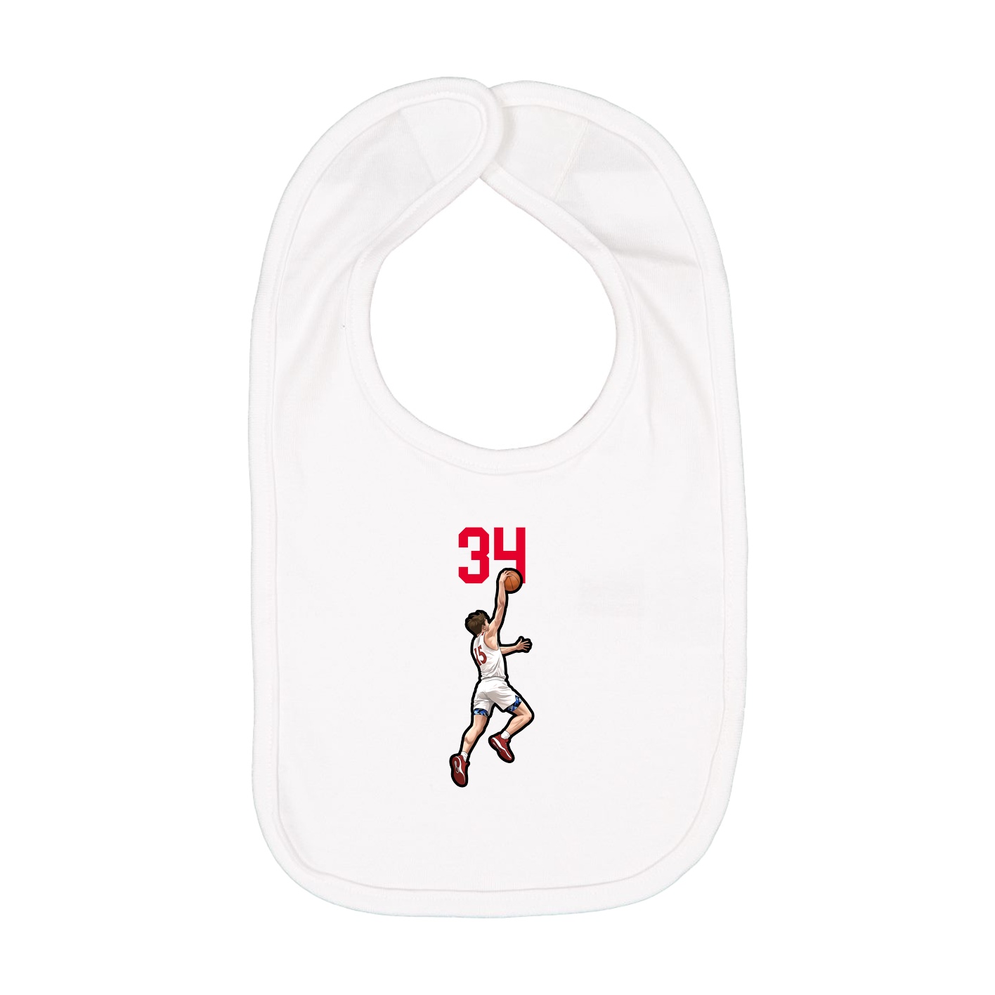 Infant Bib — Number Top in White