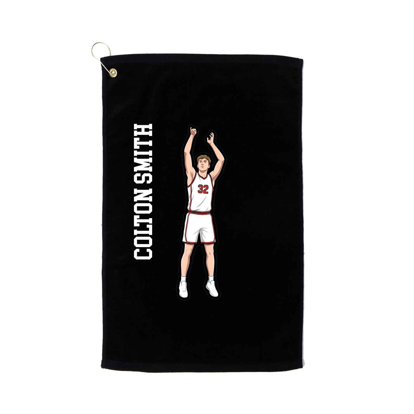 Golf Towel — Name Vertical in Black