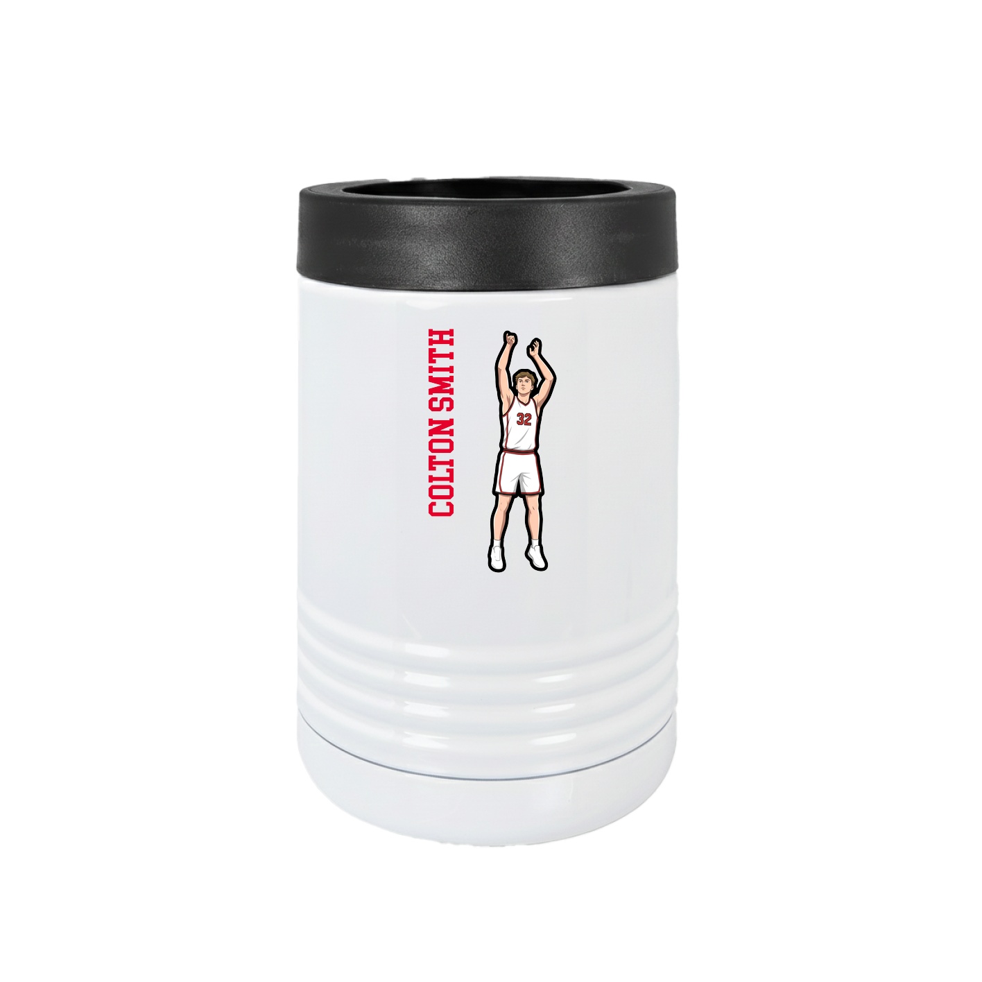Beverage Holder — Name Vertical in White