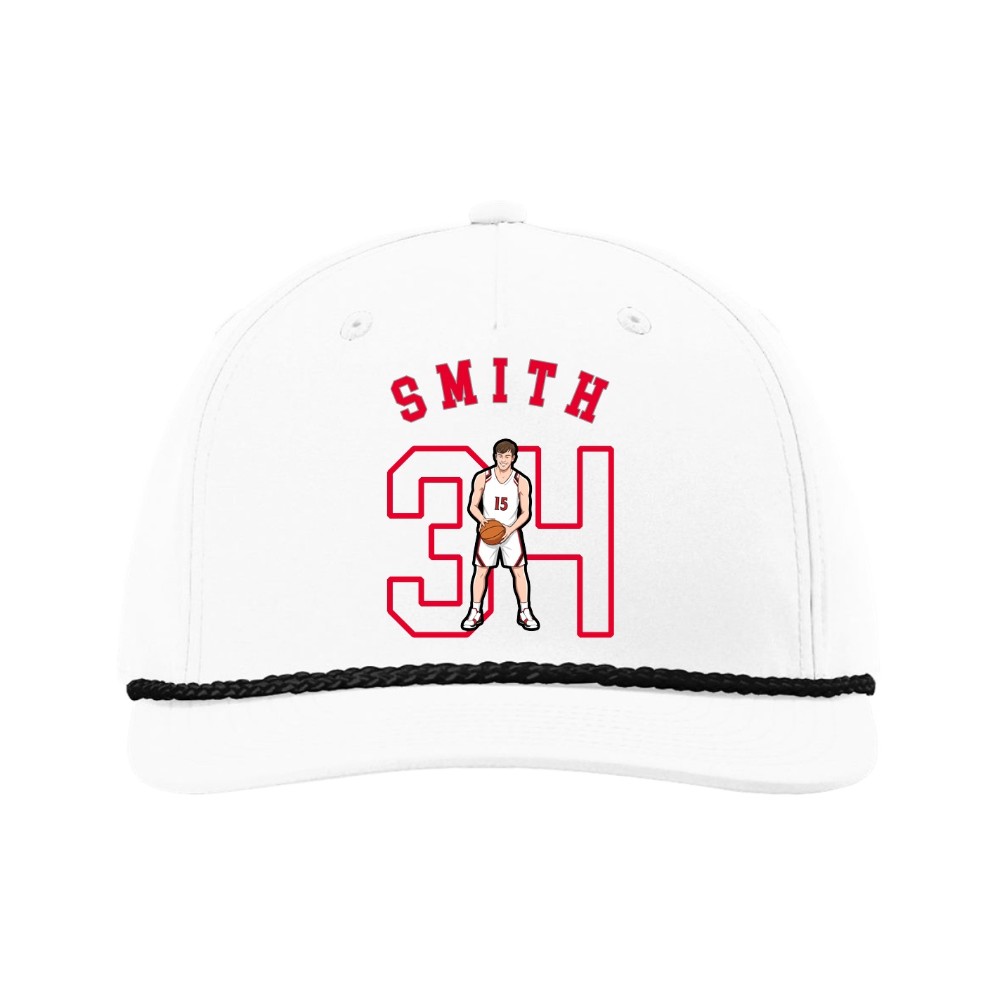Five-Panel Classic Rope Cap — Shirsey Arch in White
