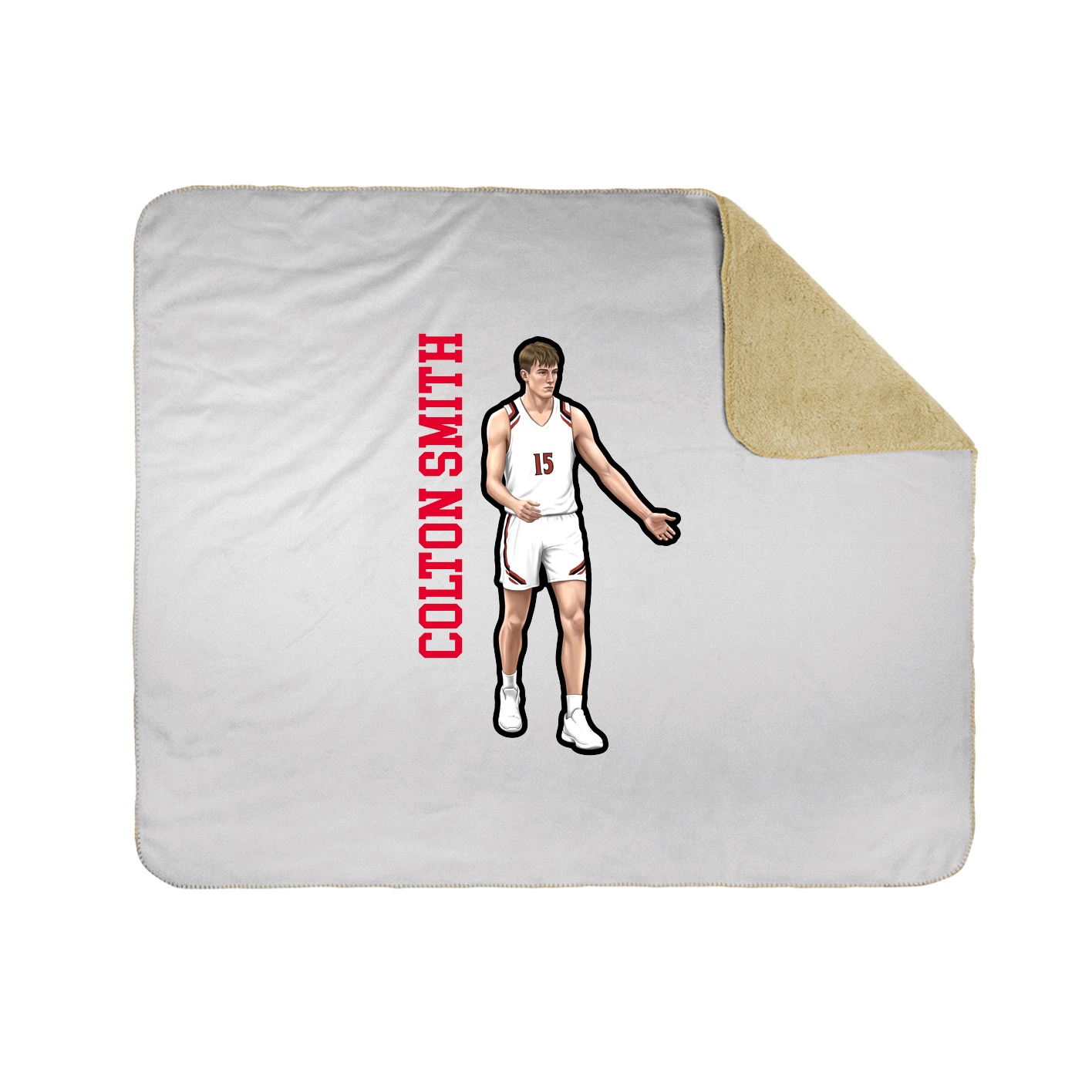 Throw Blanket — Name Vertical in White