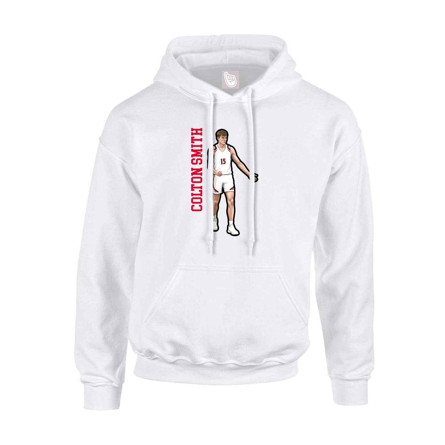 Youth Hoodie — Name Vertical in White