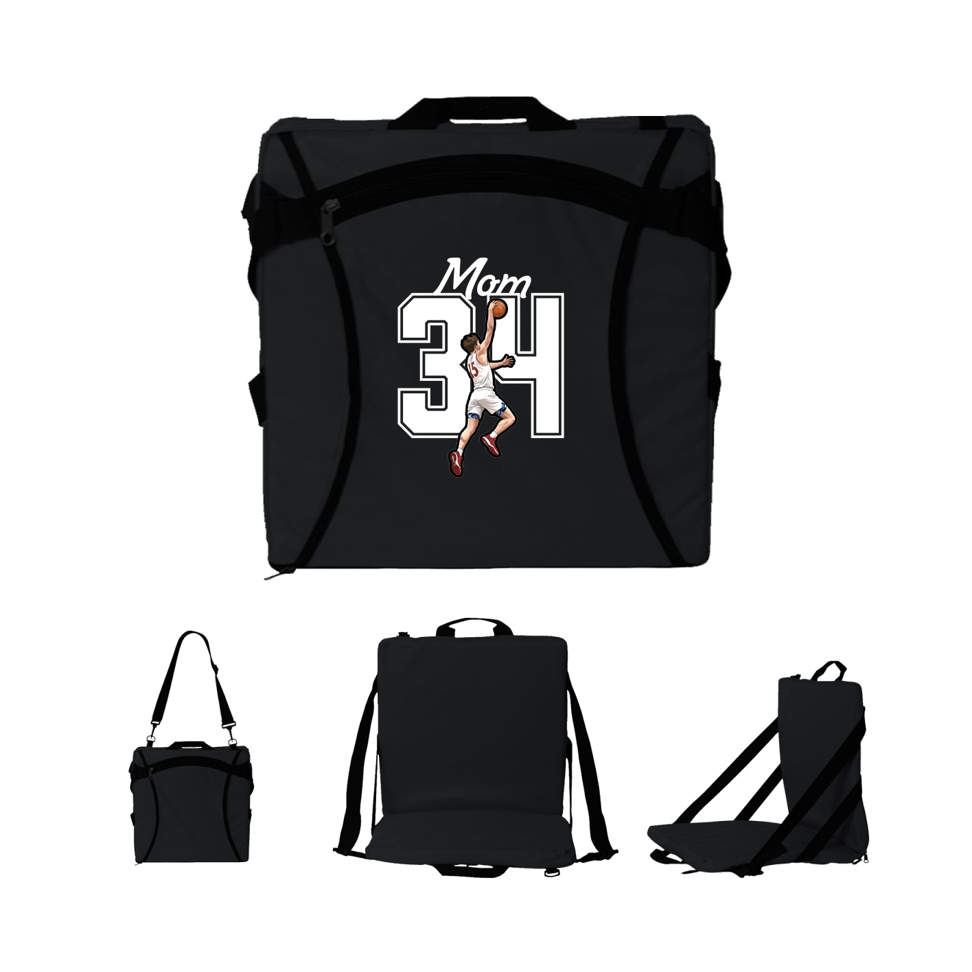Folding Stadium Seat — Mothers Day Shirsey in Black