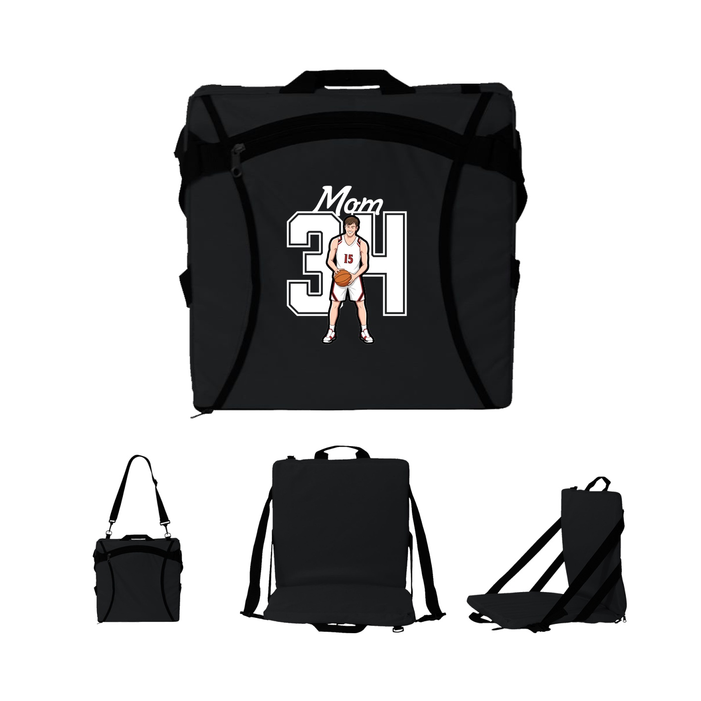 Folding Stadium Seat — Mothers Day Shirsey in Black
