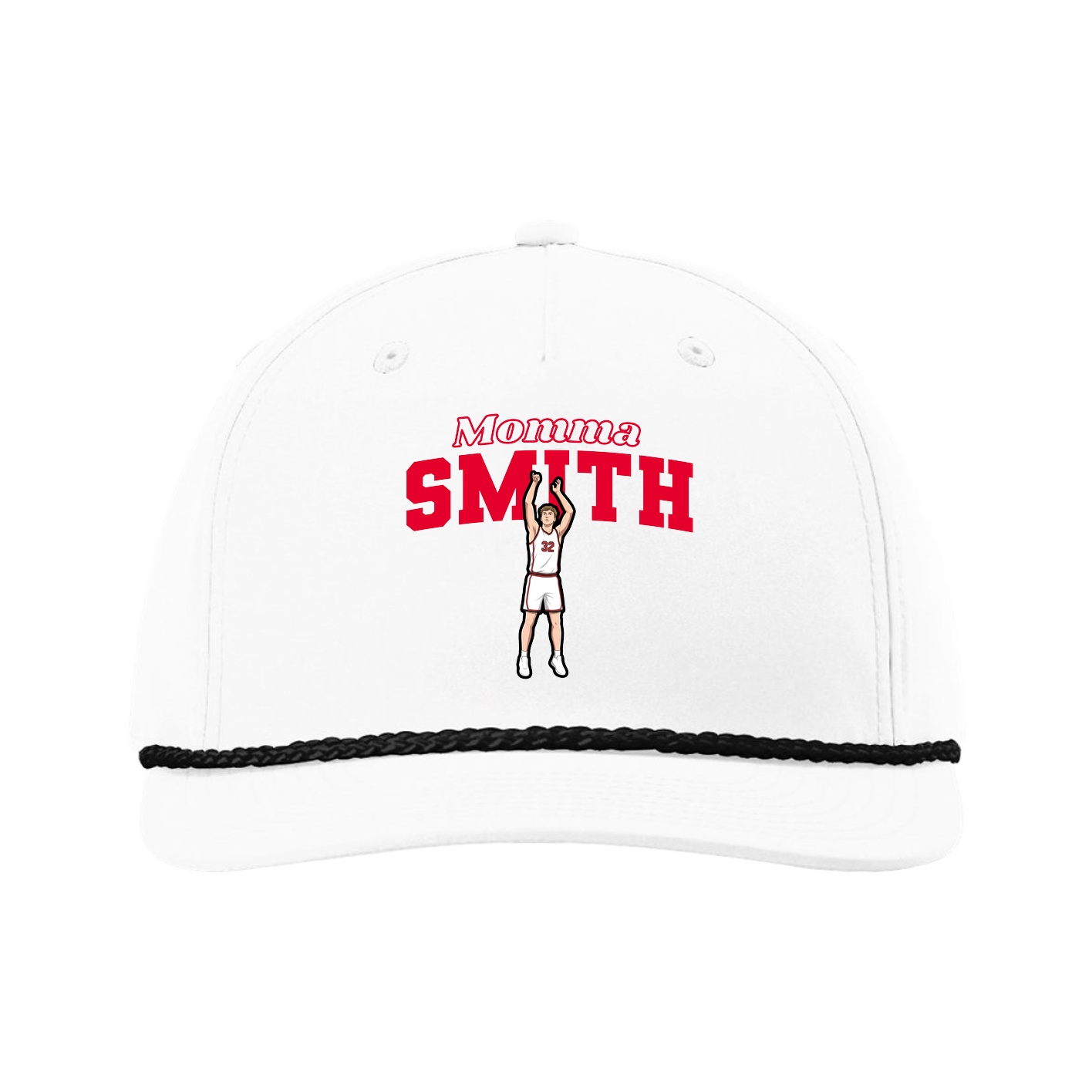 Five-Panel Classic Rope Cap — Mothers Day Block in White