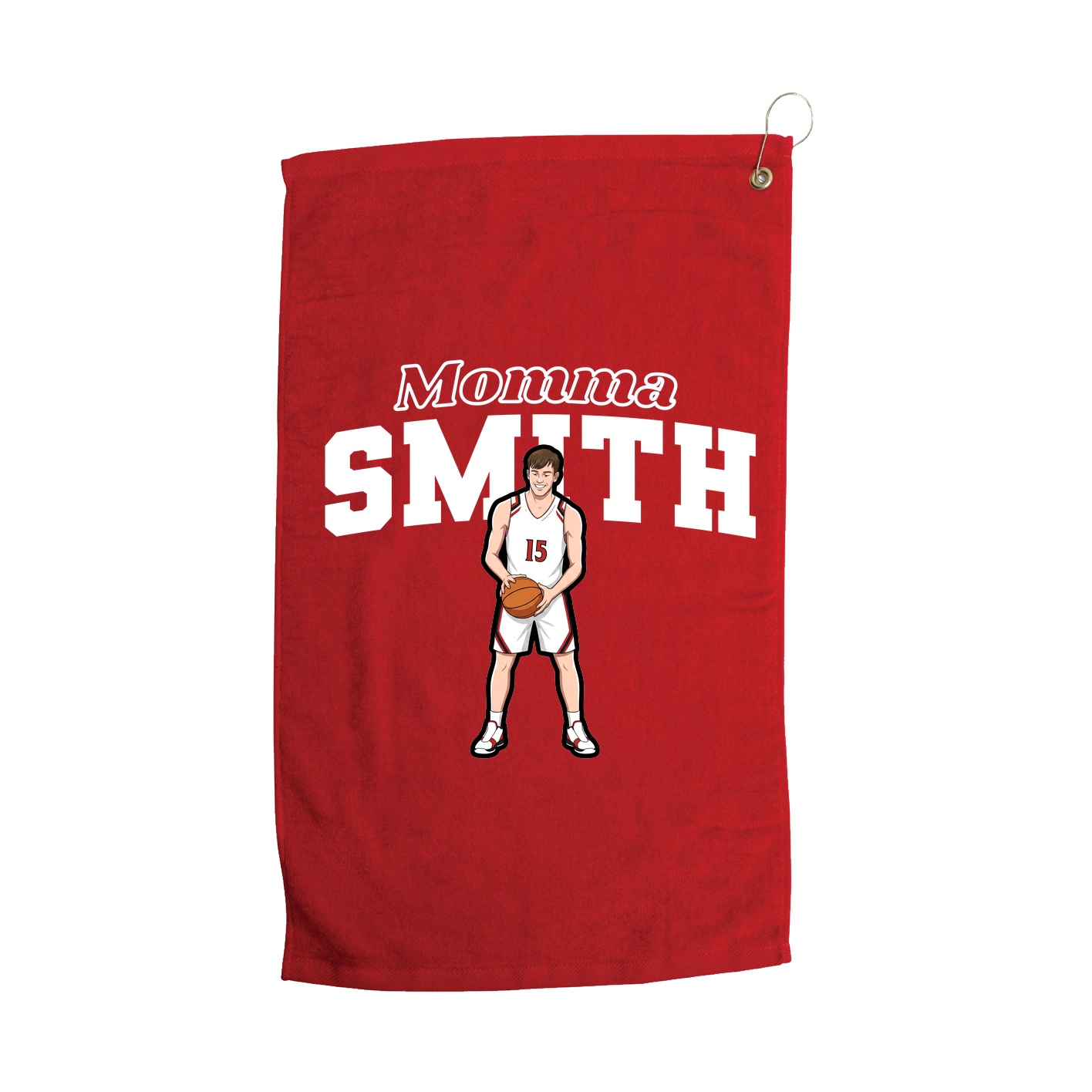 Golf Towel — Mothers Day Block in Red