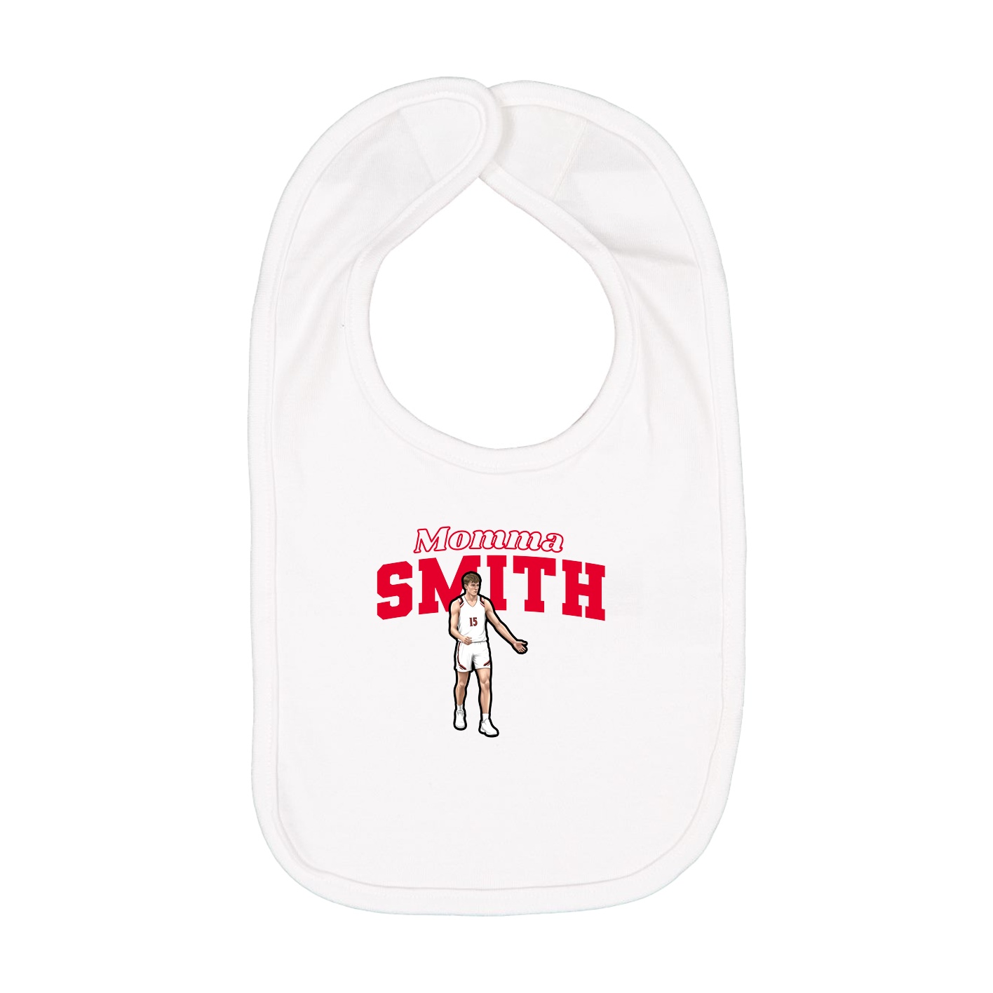 Infant Bib — Mothers Day Block in White