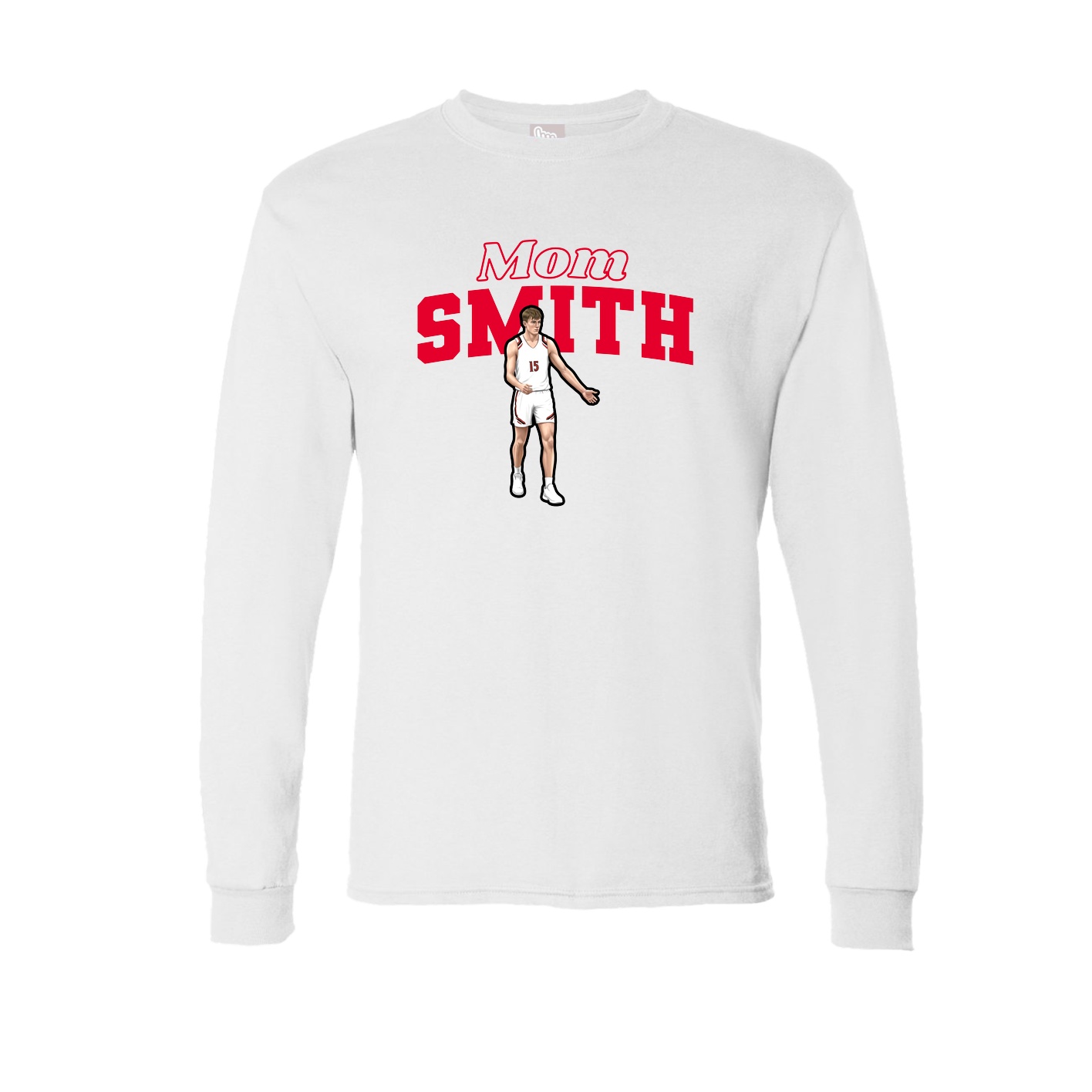 Long Sleeve Tee — Mothers Day Block in White