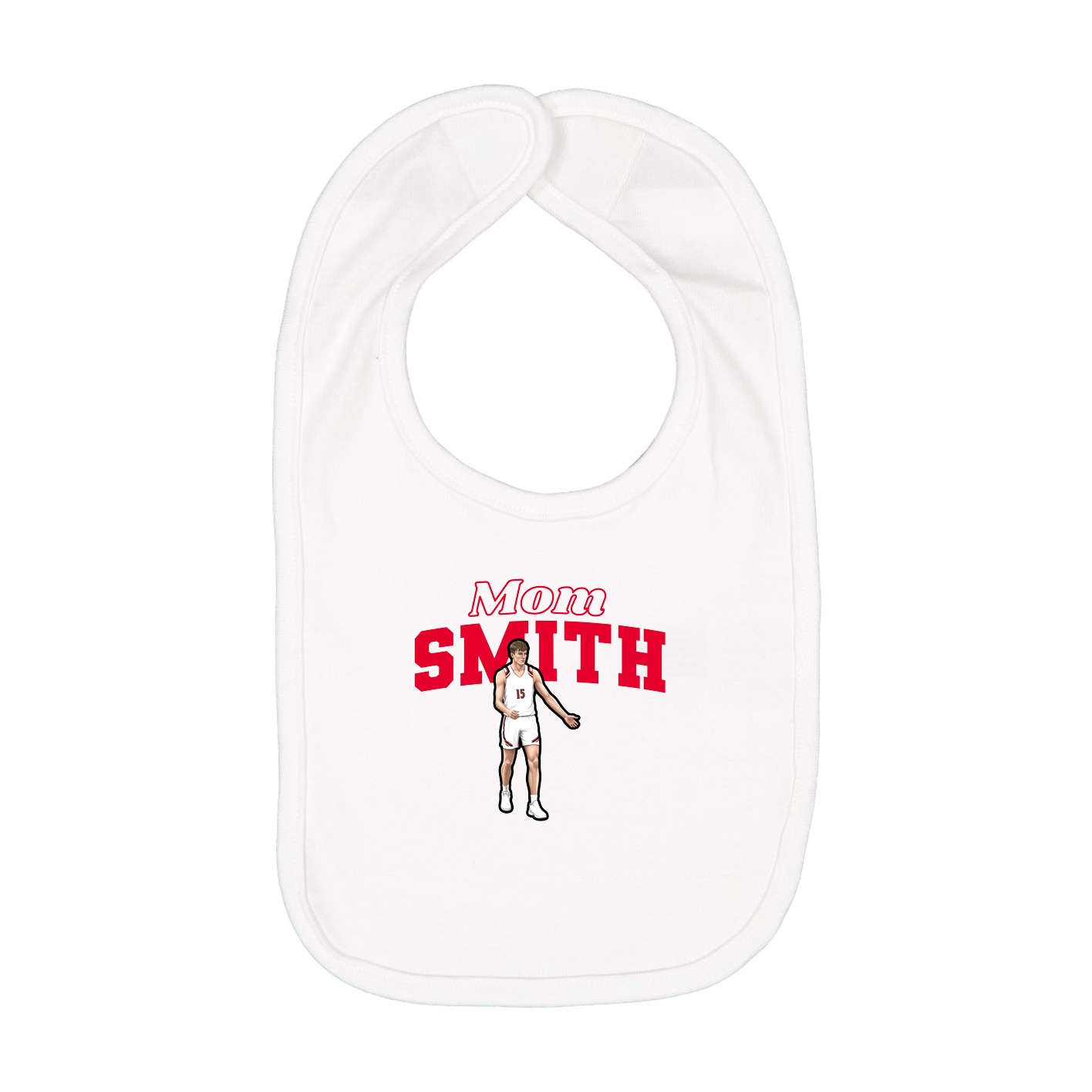 Infant Bib — Mothers Day Block in White