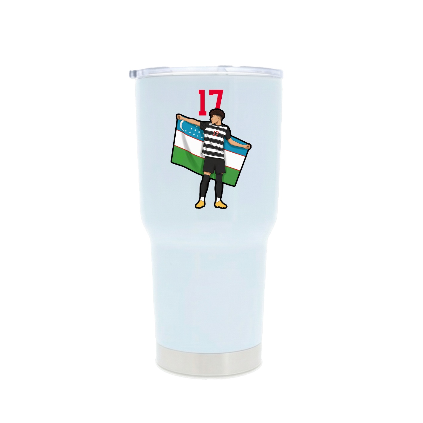 30oz Stainless Steel Tumbler — Number Top in White