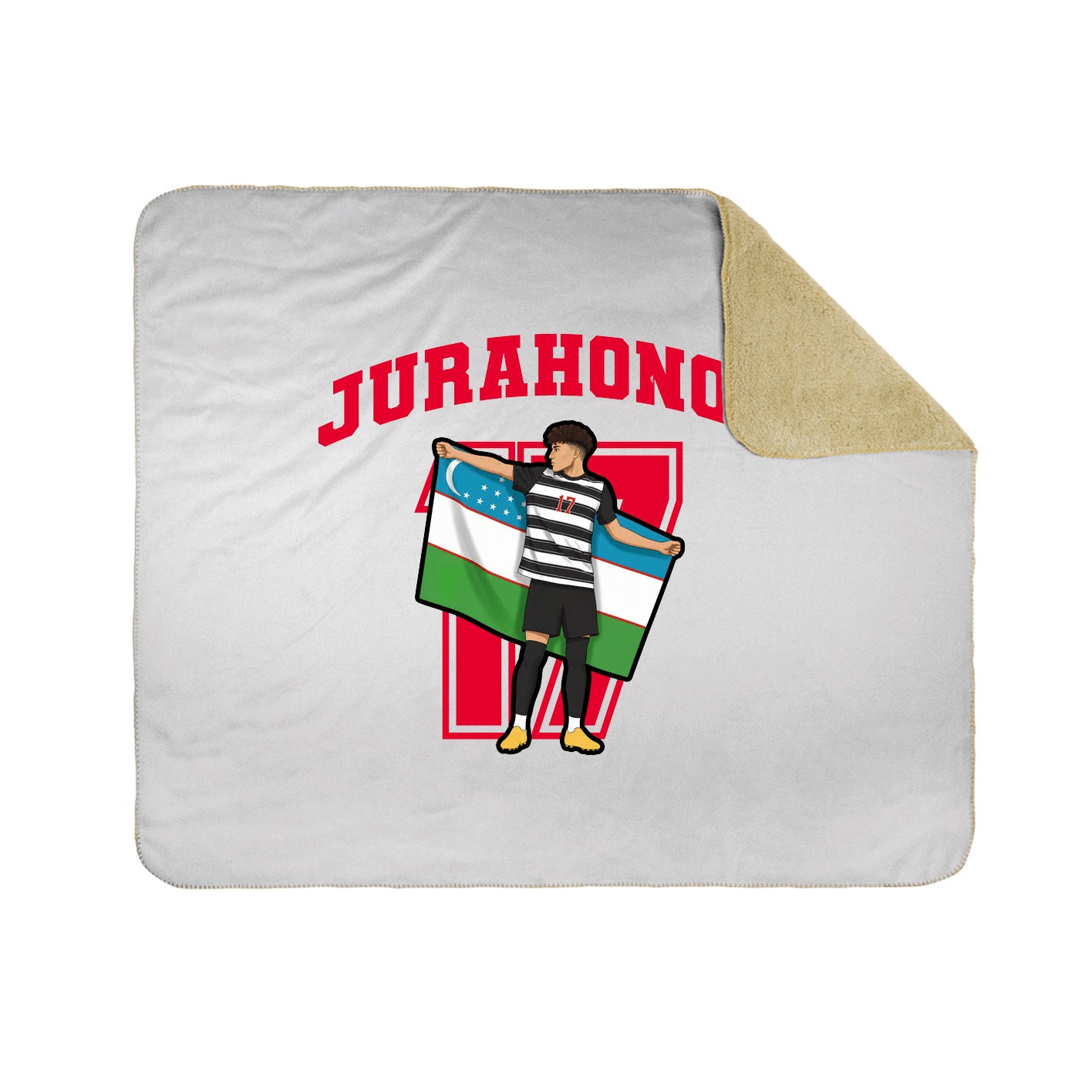 Throw Blanket — Number in White