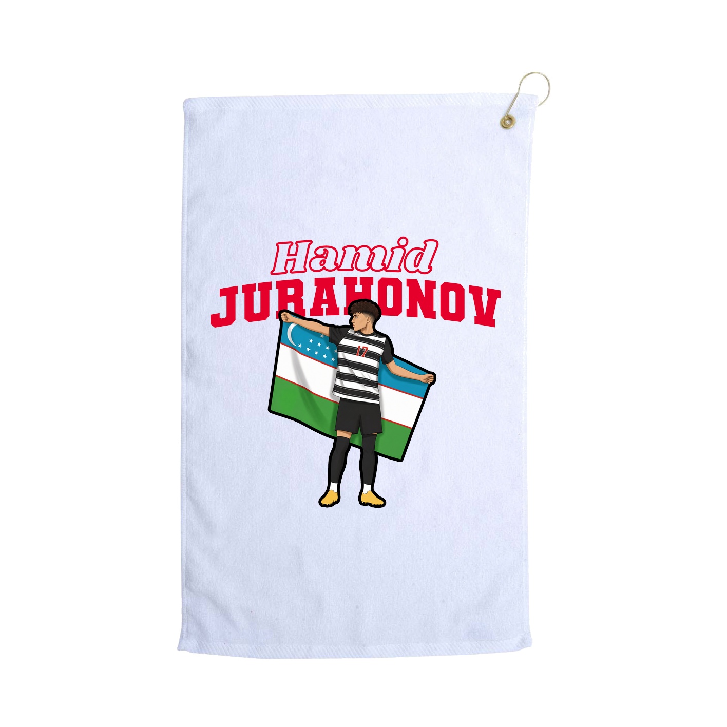Golf Towel — Name Arch in White