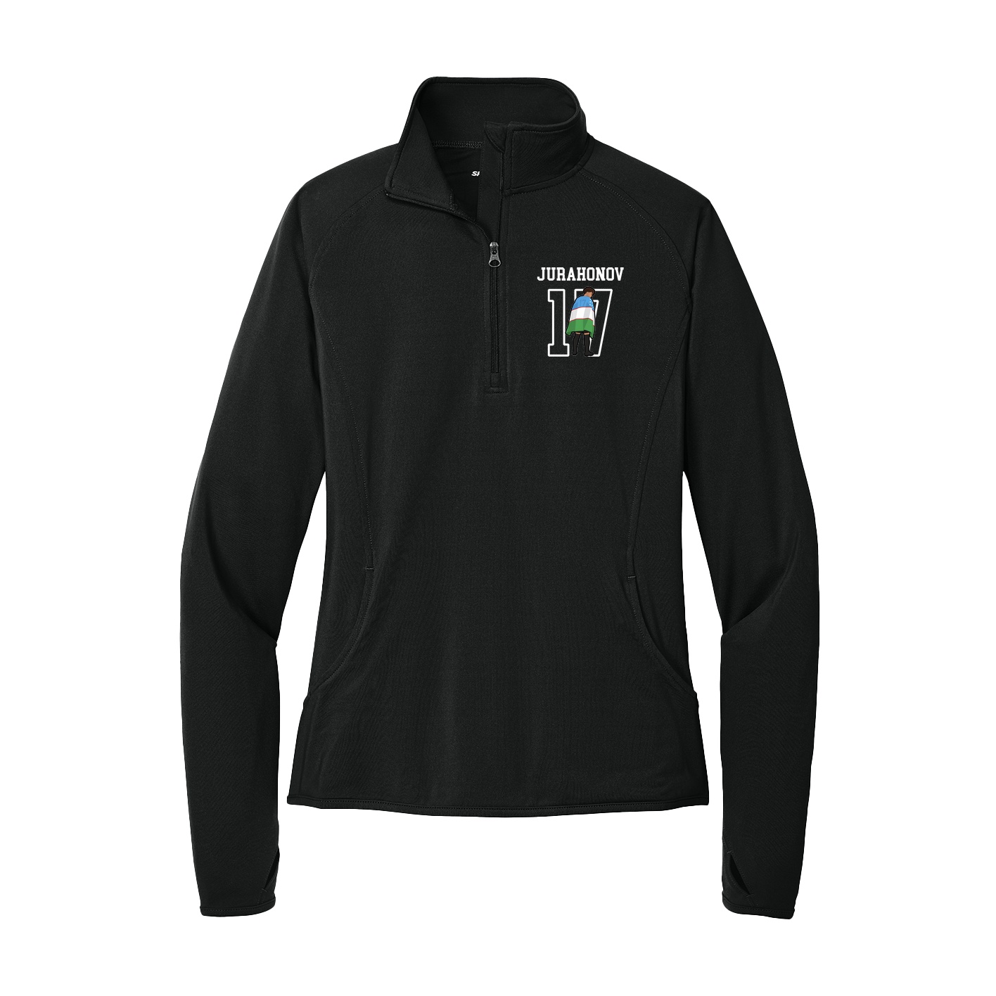 Women's Q-Zip Pullover — Shirsey in Black