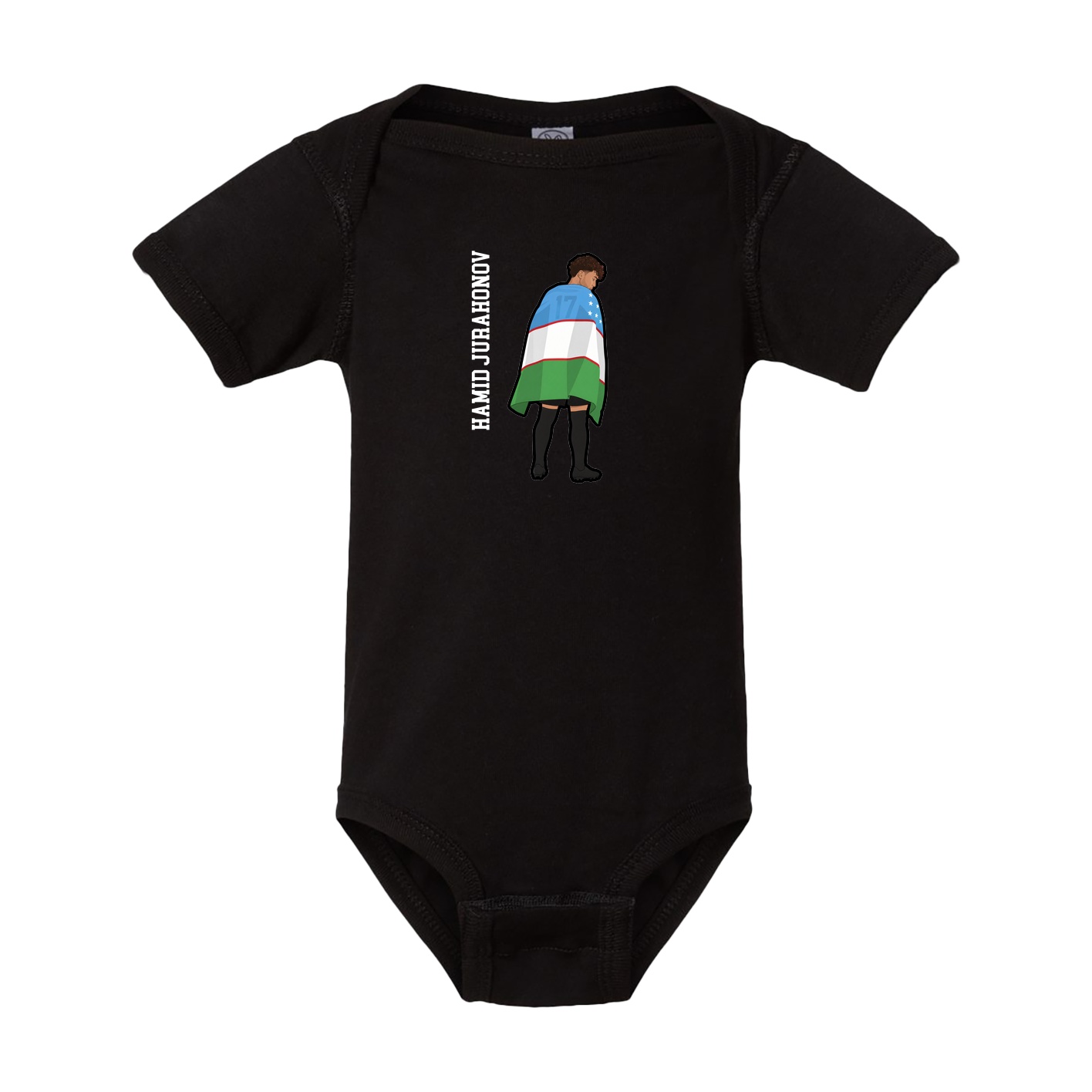 Baby Onesie — Name Vertical in Black