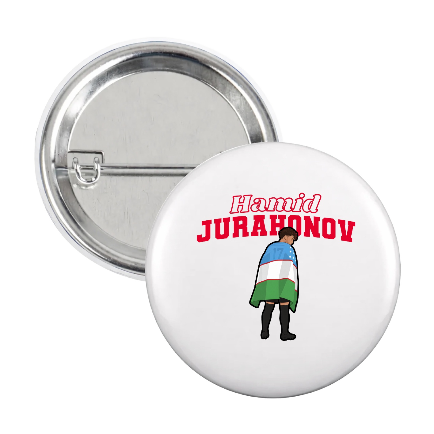 Game Day Button — Name Arch in White
