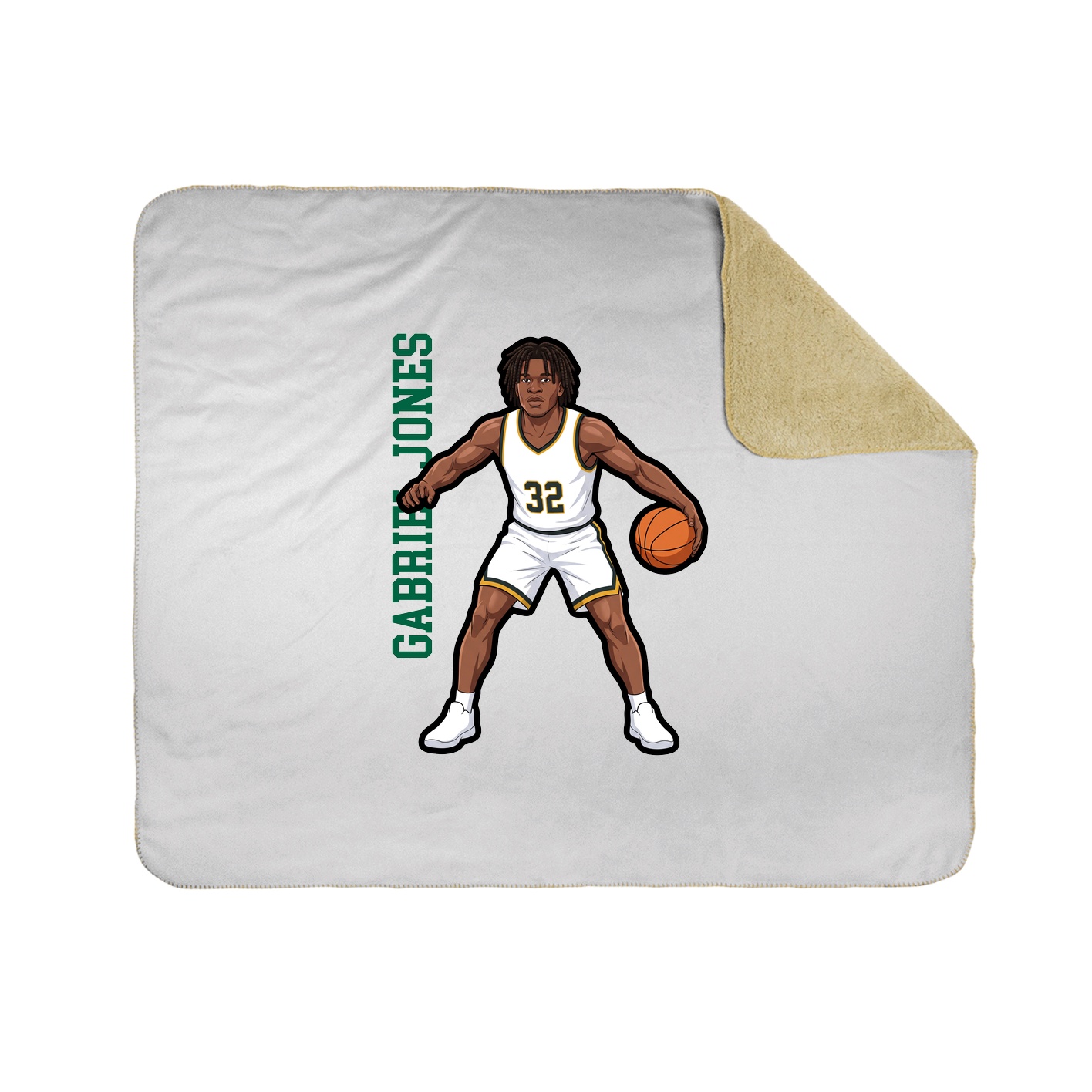 Throw Blanket — Name Vertical in White