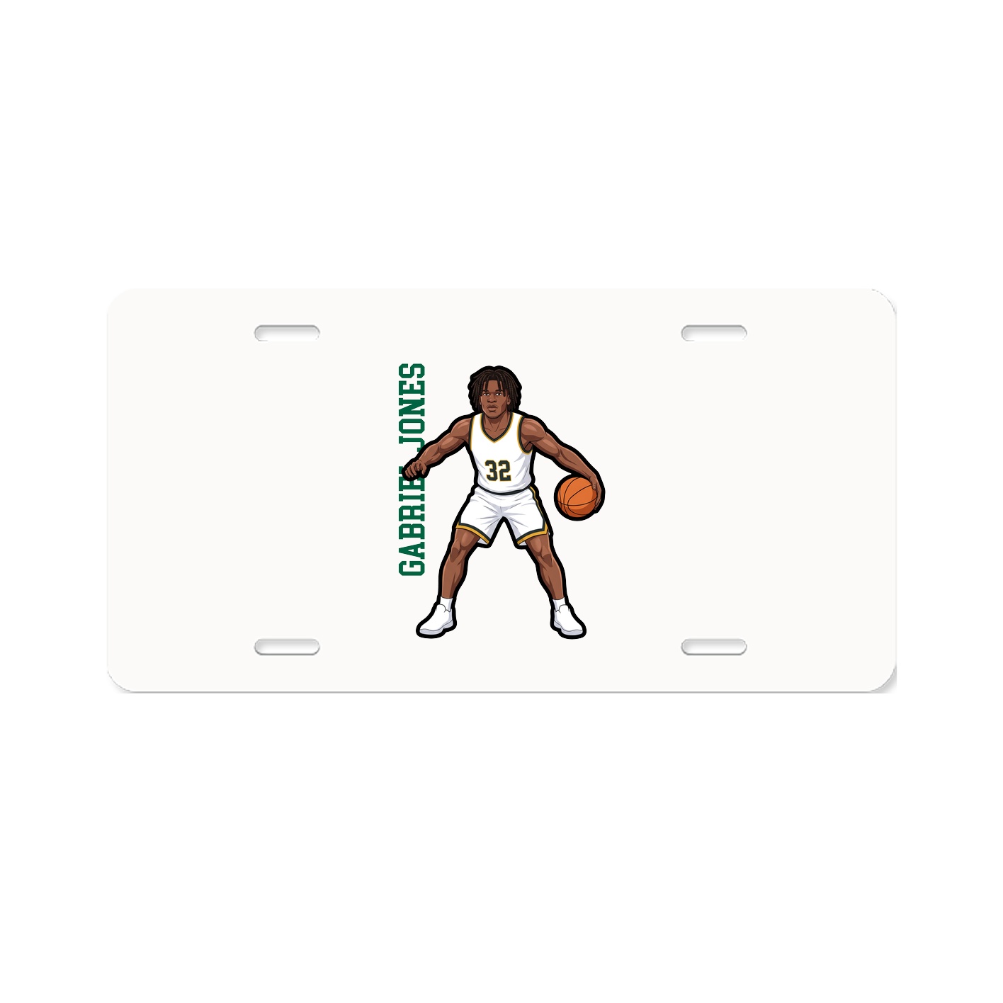 License Plate — Name Vertical in Classic