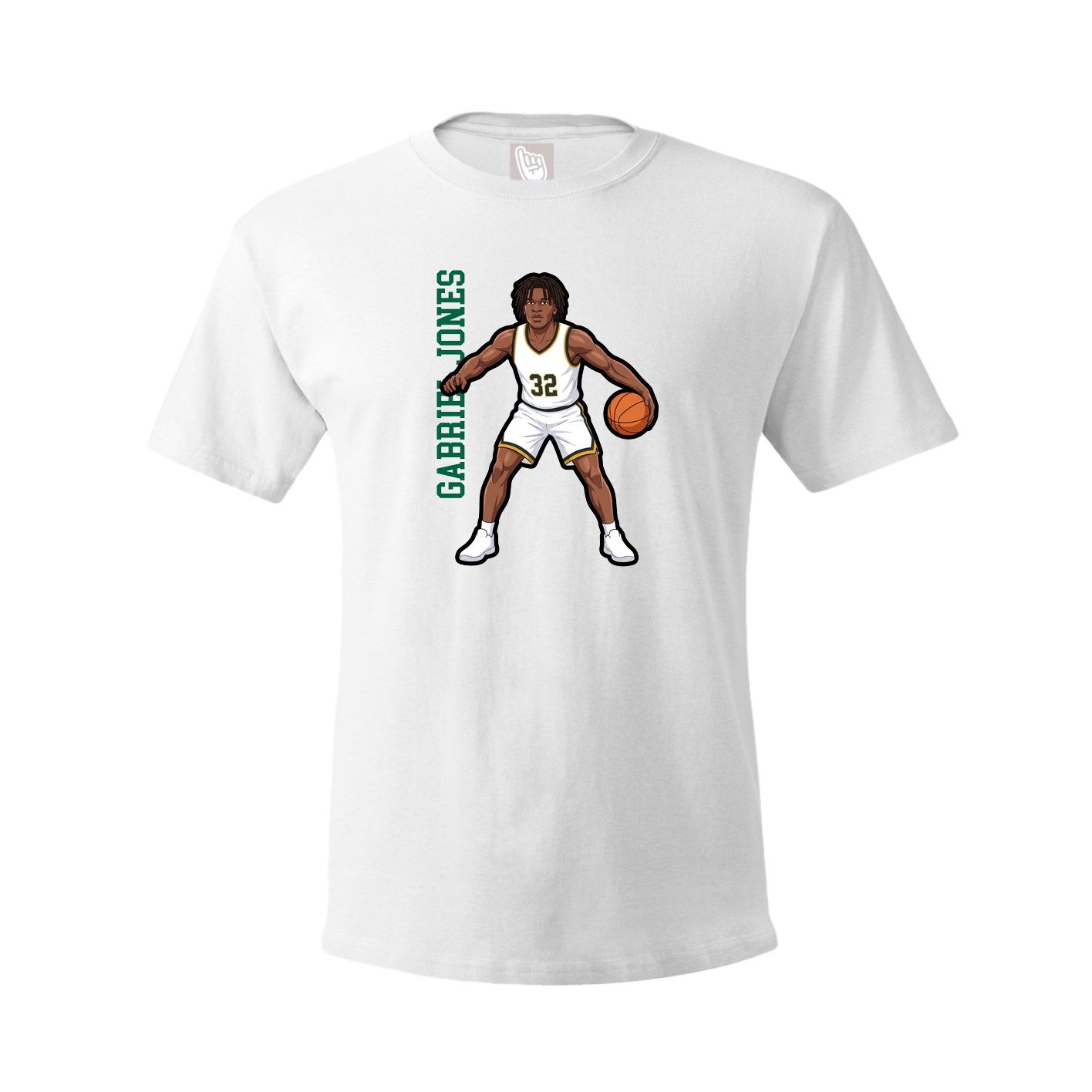 Tee — Name Vertical in White