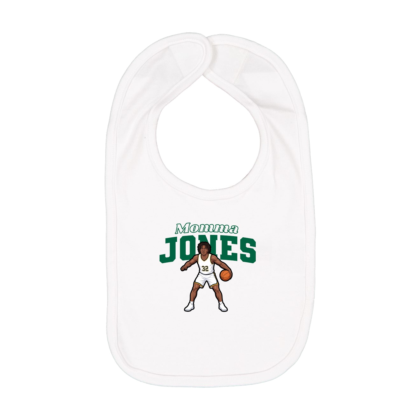 Infant Bib — Mothers Day Block in White