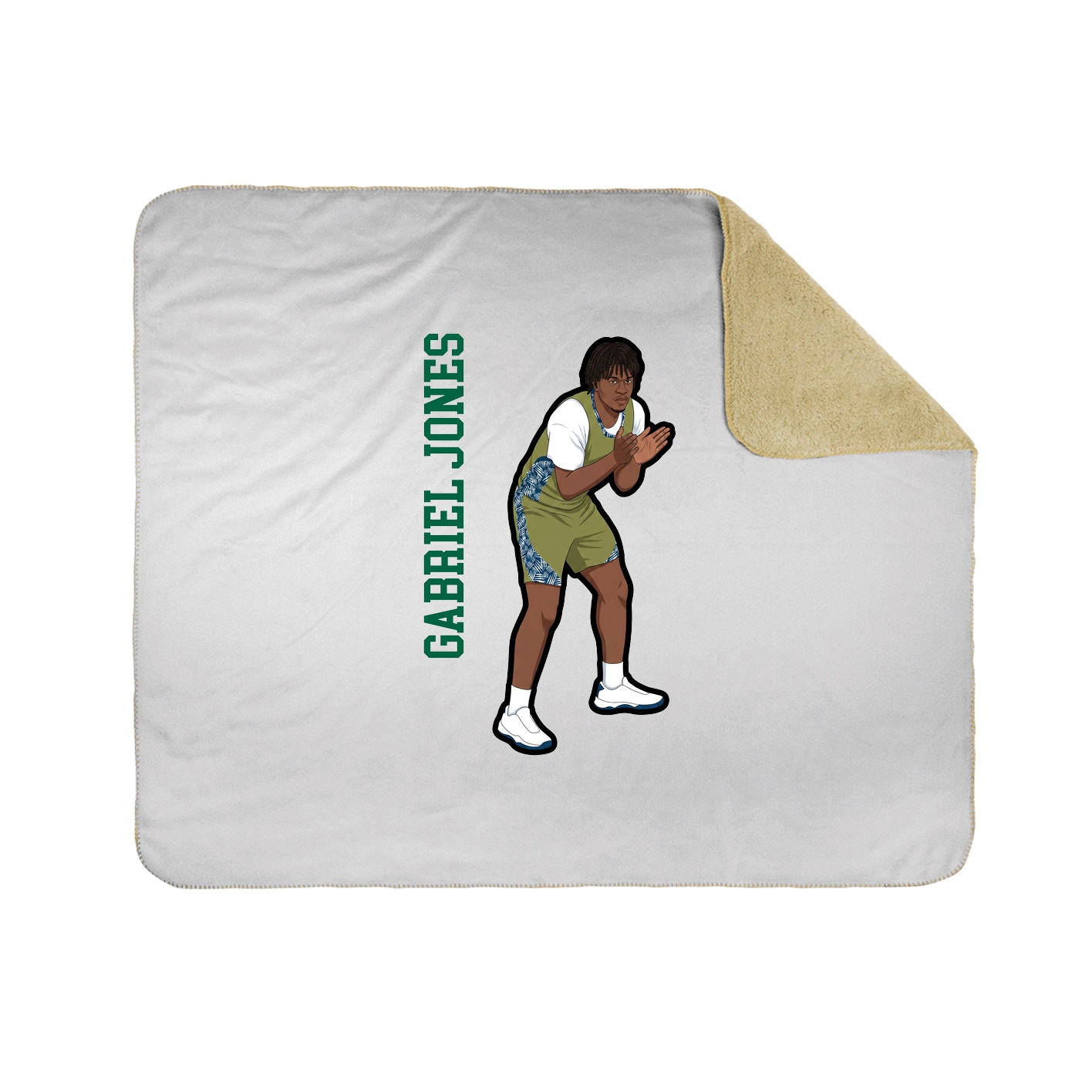 Throw Blanket — Name Vertical in White