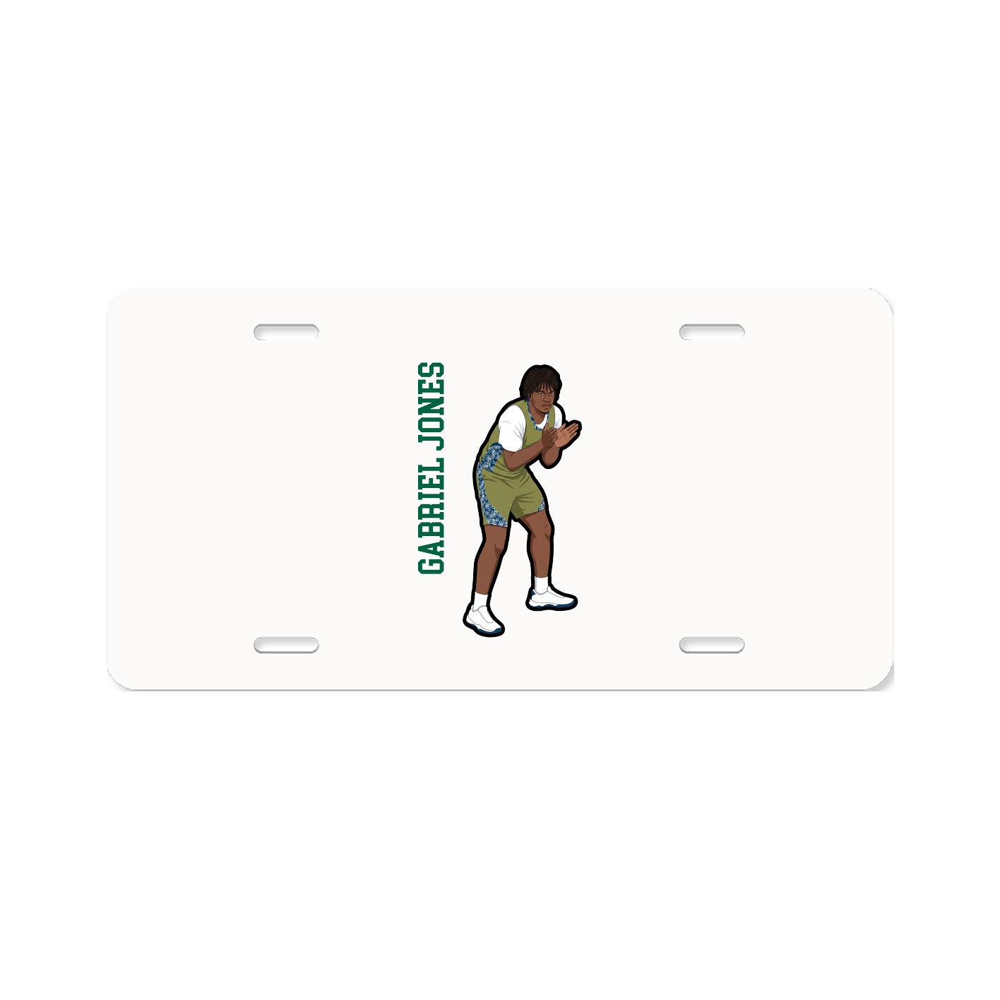 License Plate — Name Vertical in Classic