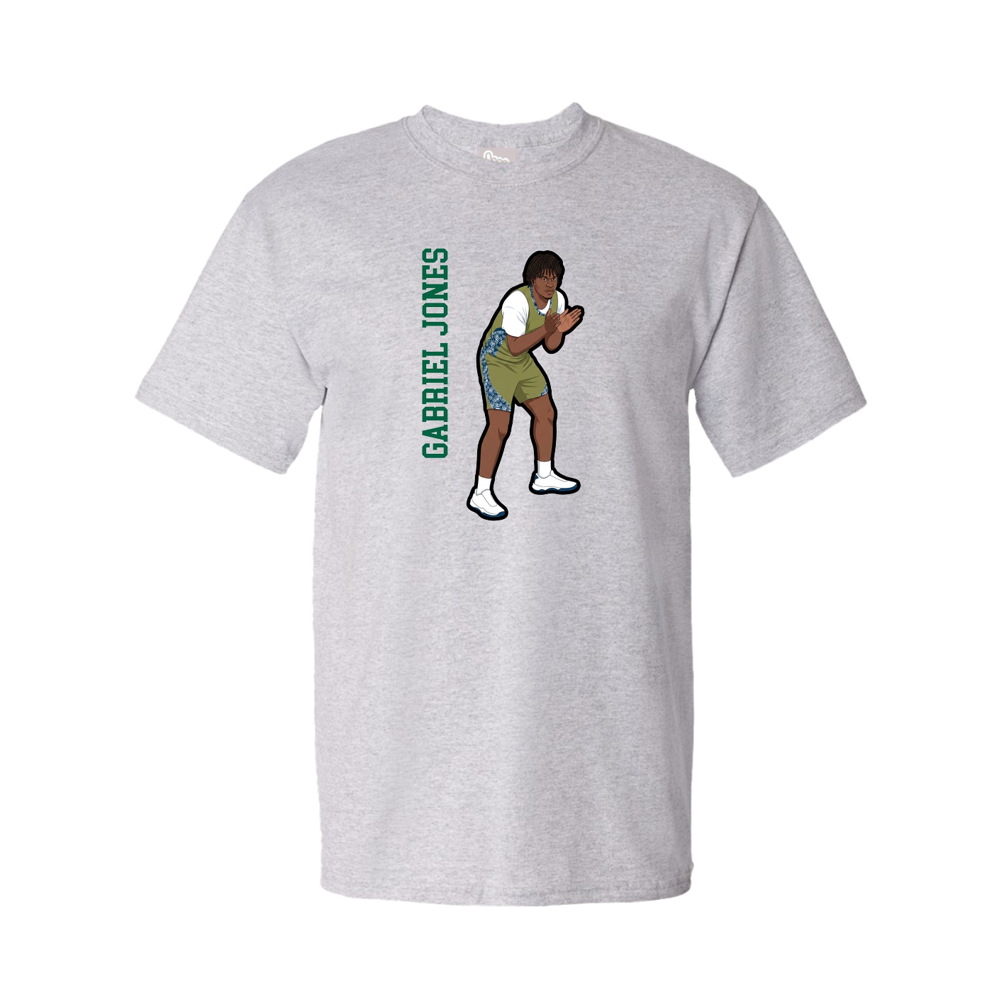 Tee — Name Vertical in Grey