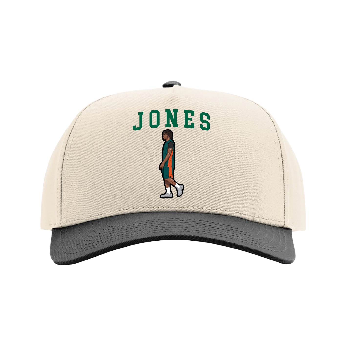 Full Fabric Five-Panel Champ Cap — Shirsey in Cream/Black