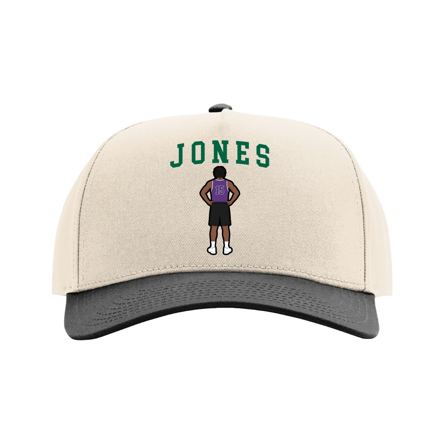 Full Fabric Five-Panel Champ Cap — Shirsey in Cream/Black