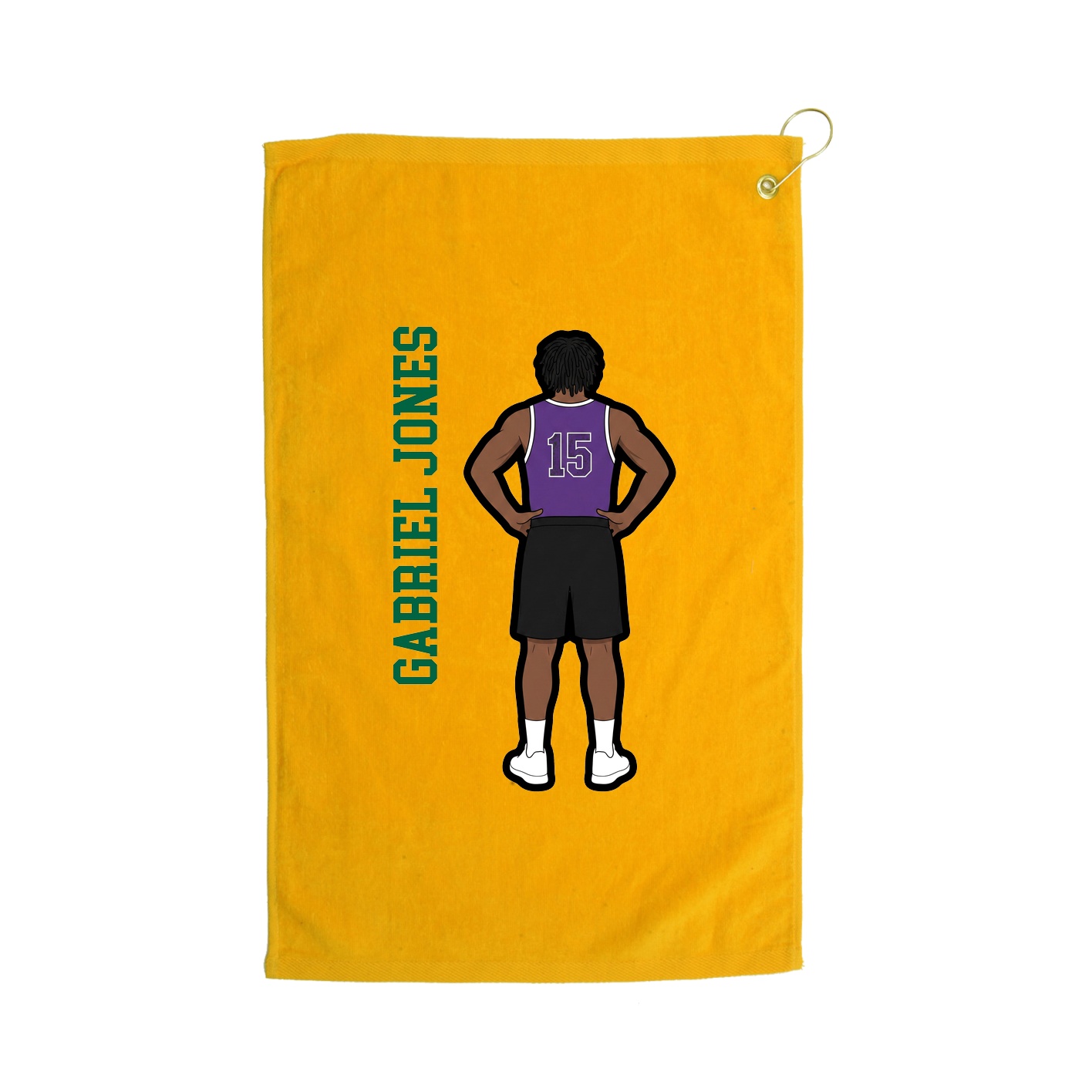 Golf Towel — Name Vertical in Gold