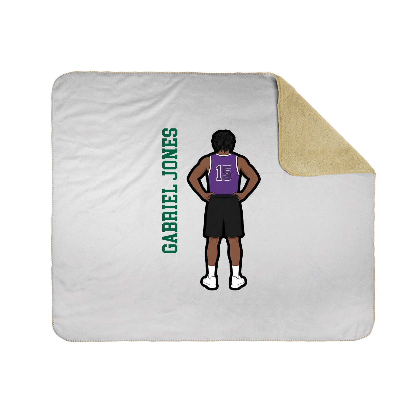 Throw Blanket — Name Vertical in White