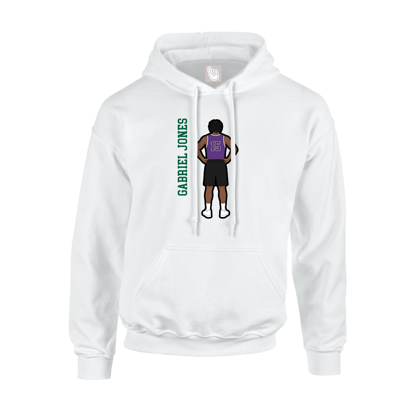 Hoodie — Name Vertical in White